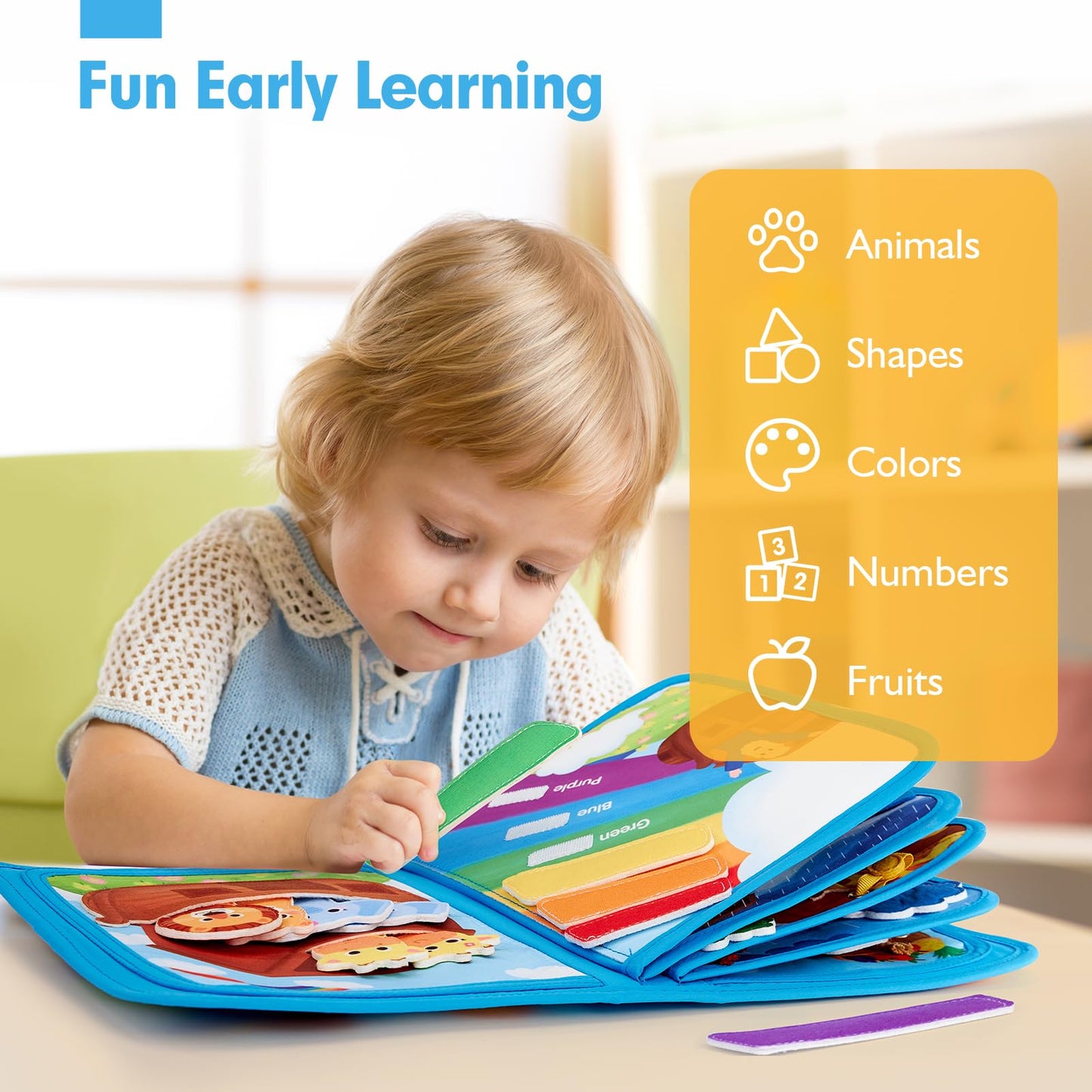 hahaland Busy Book for Toddlers 1-3, Montessori Toys for 1 Year Old, Educational Toddler Car Airplane Travel Toys for Ages 1-3 One Two Year Old Gifts