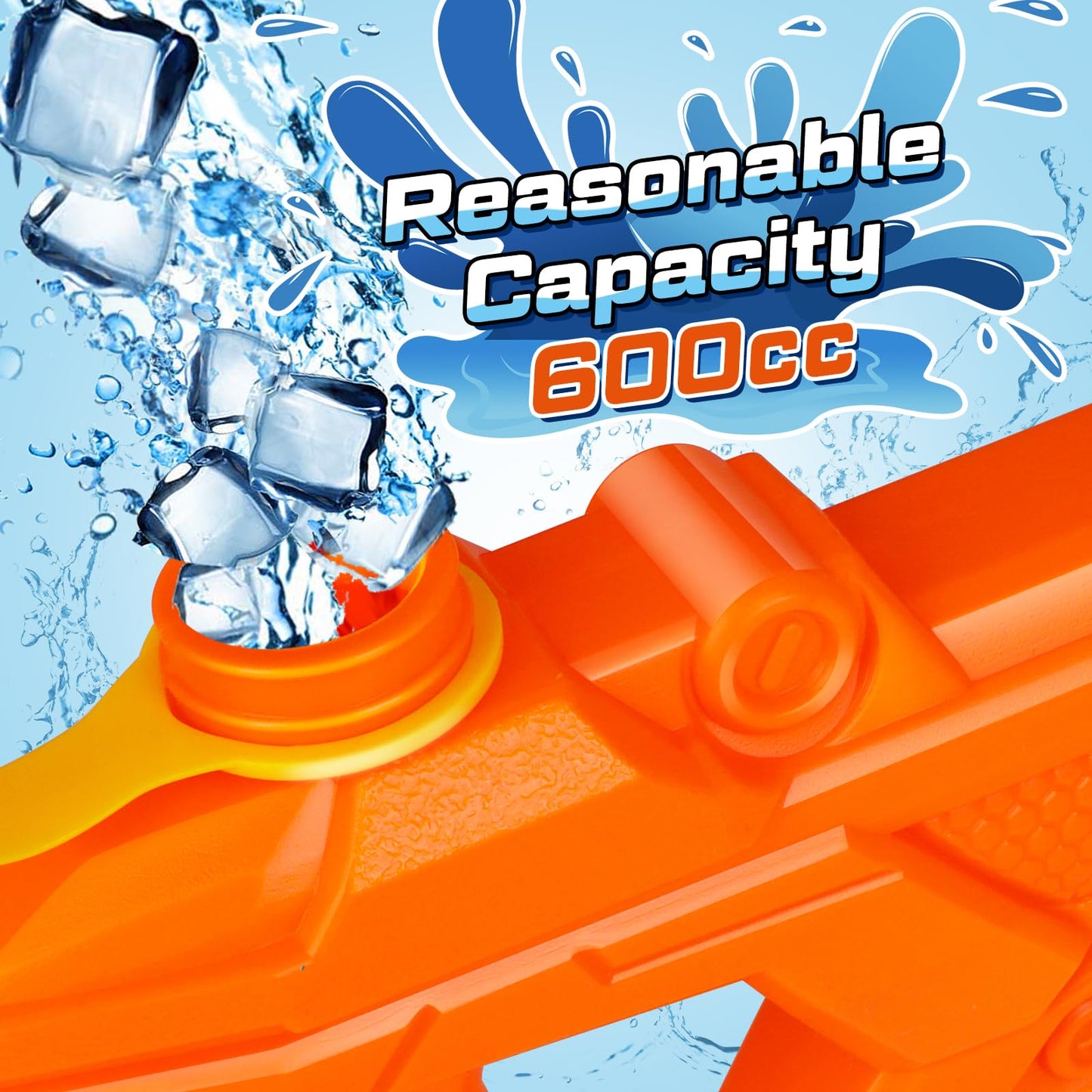 Quanquer 600cc Water Guns for Kids & Adults - 6 Pack Super Squirt Blasters Soaker with Long Range, High Capacity Pump Action, Summer Swimming Beach Outdoor Water Fighting Play Pool Toys for Boys Girls