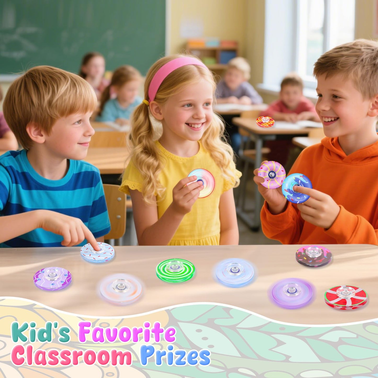 25 Pack Fidget Spinner for Kids Mini Sensory Fidget Toys Bulk Adults Kids with Autism ADHD, Fidgets Classroom Prizes Anxiety Toys Stress Relief Birthday Party Favors Treasure Prize Box Toys