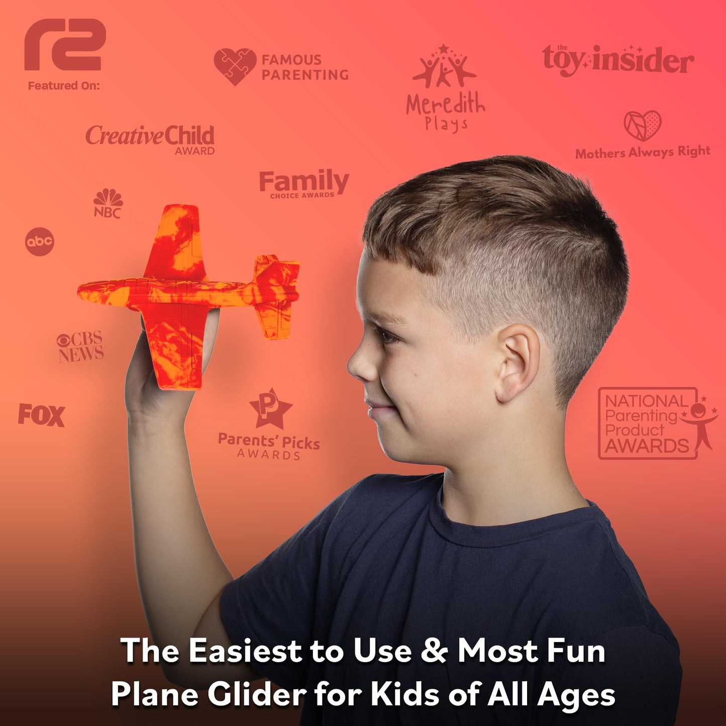 Airplane Toy Foam Glider Plane for Kids - Outdoor Toys for Kids Ages 4-8 - Kids Outside Toys for Boys & Girls - Outdoor Toys & Fun Flying Gliders Easy Throwing Air Planes - Gifts for Ages 4 5 6 7+