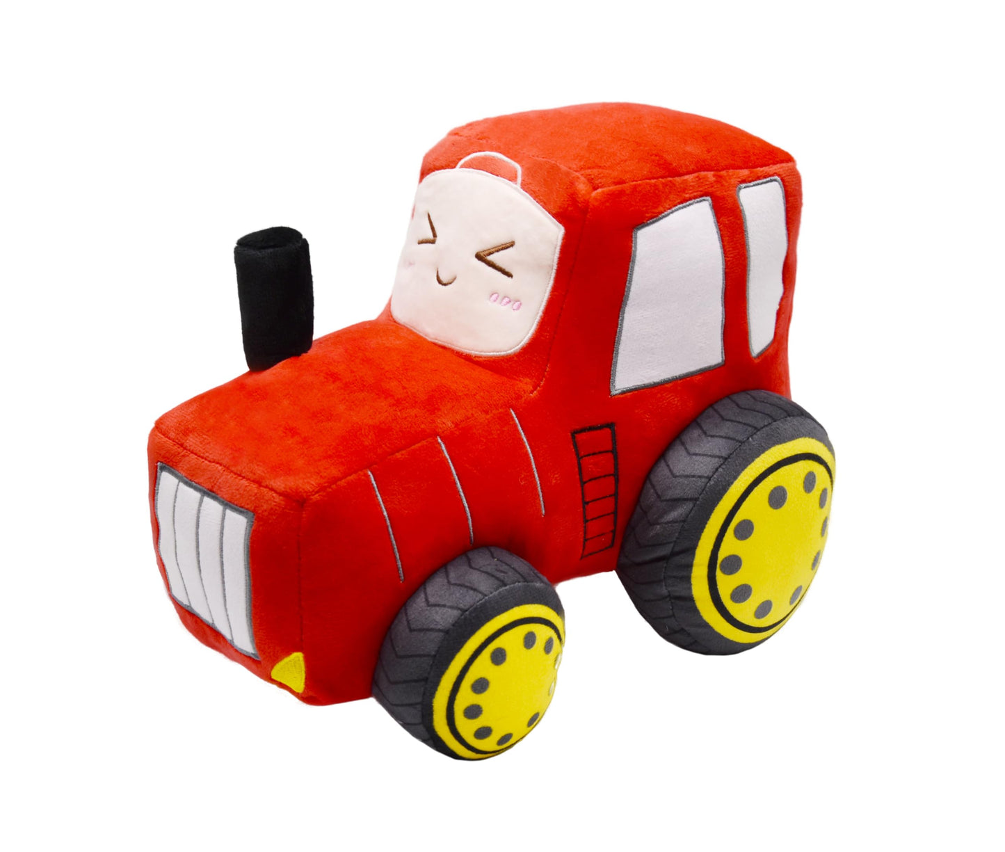 YONLIT Soft Plush Tractor Stuffed Truck Toy Super Cute Car Plushie Throw Pillow Excellent Gifts for Kids or Birthday Party 12 Inches (Red)