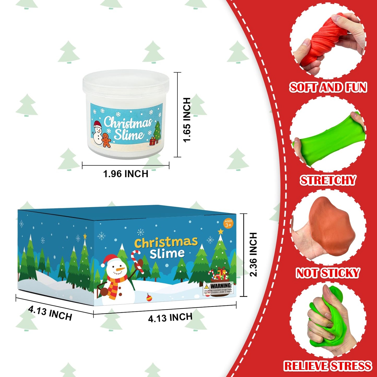 Christmas Slime Stocking Stuffers for Kids 4 Pack, Funny Xmas Toys Gifts Party Favors Supplies for Toddler Boys Girls, Holiday Classroom Game Prizes Basket Goodie Treat Bag Fillers Stuff for Teens