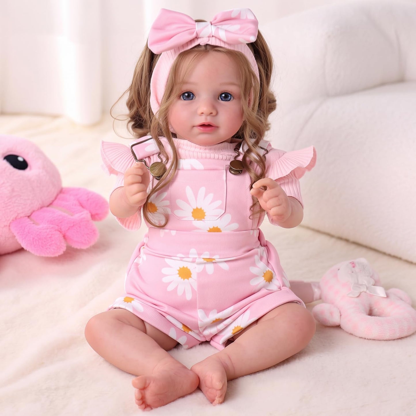BABESIDE Reborn Baby Dolls, 20Inch Soft Cloth Body Realistic Baby Doll w/Rooted Hair and Open Eye Reborn Doll for Girls Real Life Baby Dolls Perfect for Kids Ages 3+, Playtime and Collection