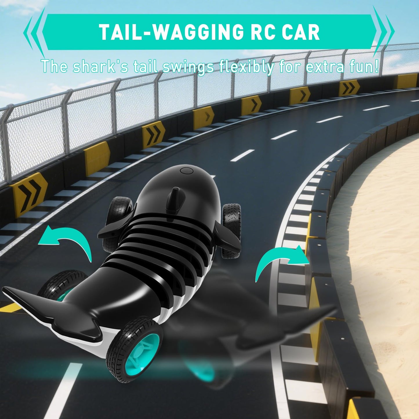 VOOU Remote Control Shark, RC Car Toys can Bend, Turn & Slide Like a Mutant Machine, Birthday Easter Gifts for Kids 3 4 5 6 7 8 9 10 11 12 Year Old Boys Girls