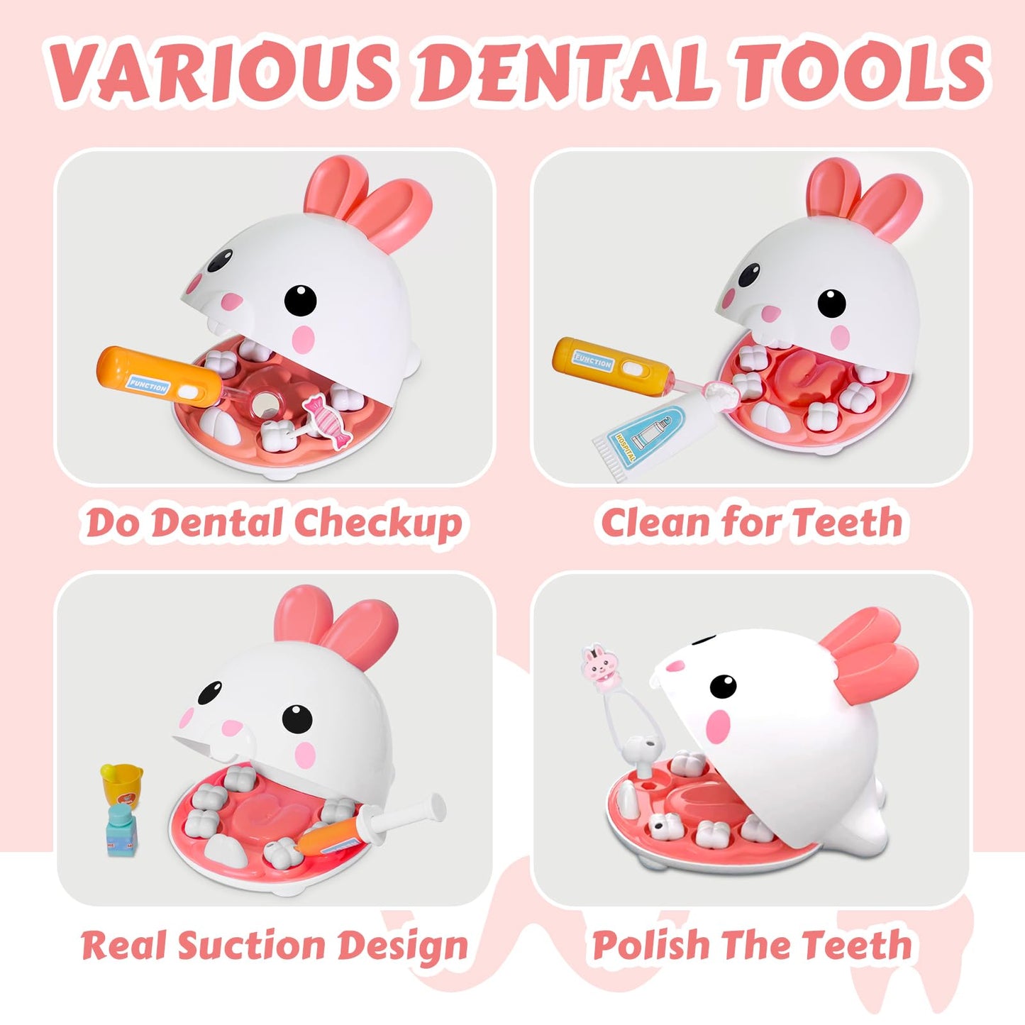 Easter Gifts for Kids - 31 Pcs Dentist Kit for Kids 3-5 Pretend Play Kit Toys for Role Play Pretend Playset Kit for Toddlers - Easter Basket Stuffers for Children