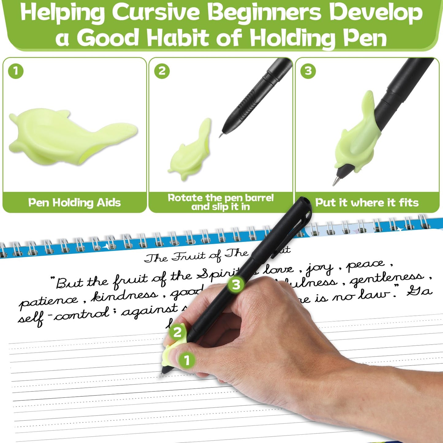gisgfim Bible Magic Grooved Writing Practice Books for Kids Reusable Grooved Handwriting Workbooks for Kids Ages 3-8 Tracing Bible Magic Copybooks for Christian Sunday School Gifts Prizes（Cursive）