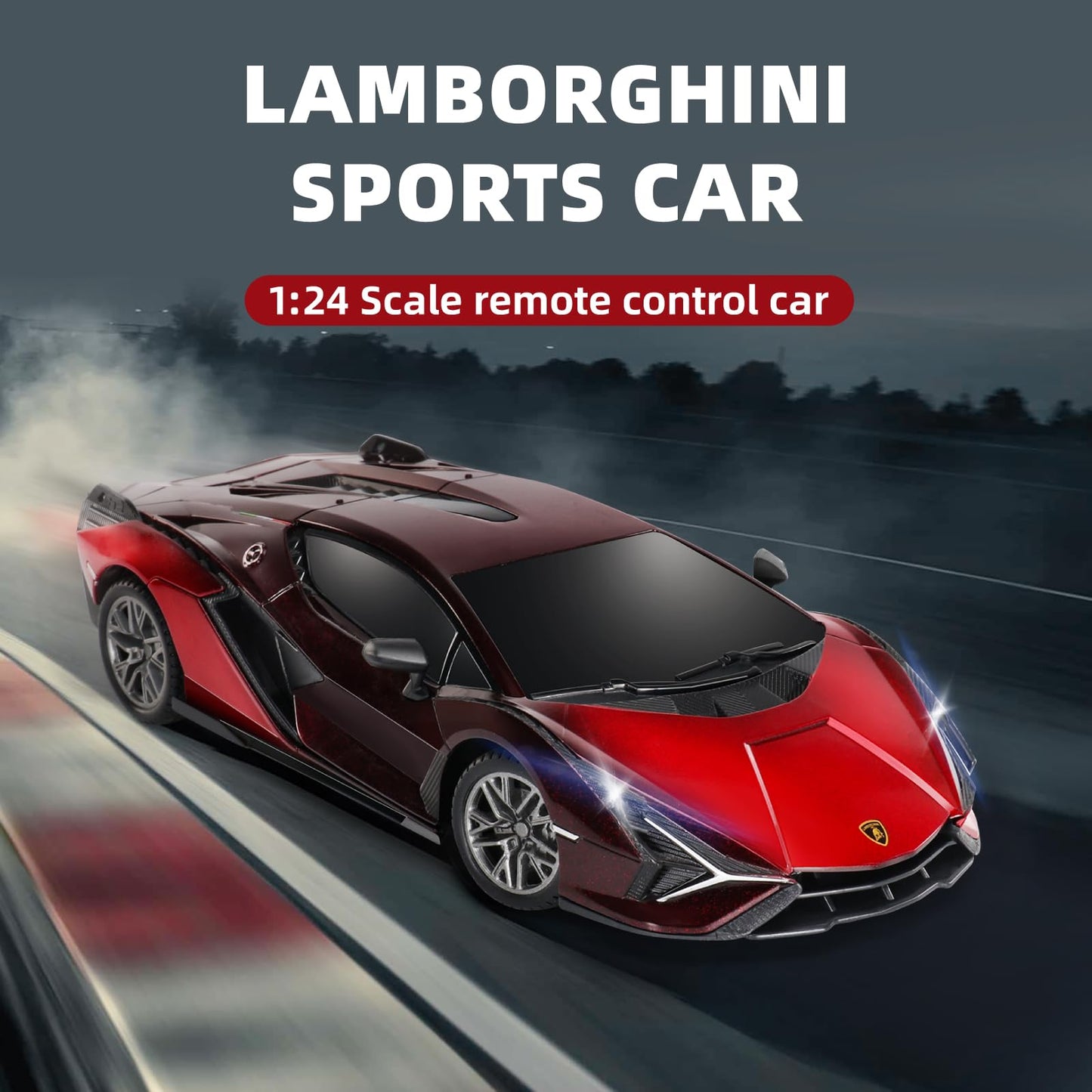 MIEBELY Lamboghini RC Car - 1:24 Scale Lambo Toy Car 3.7V 500mAh, Sián Fast Remote Control Car for Boys 8-12, Rc Race Model Birthday Gifts for Kids Adults Boys Girls Age 6-12 Year Old