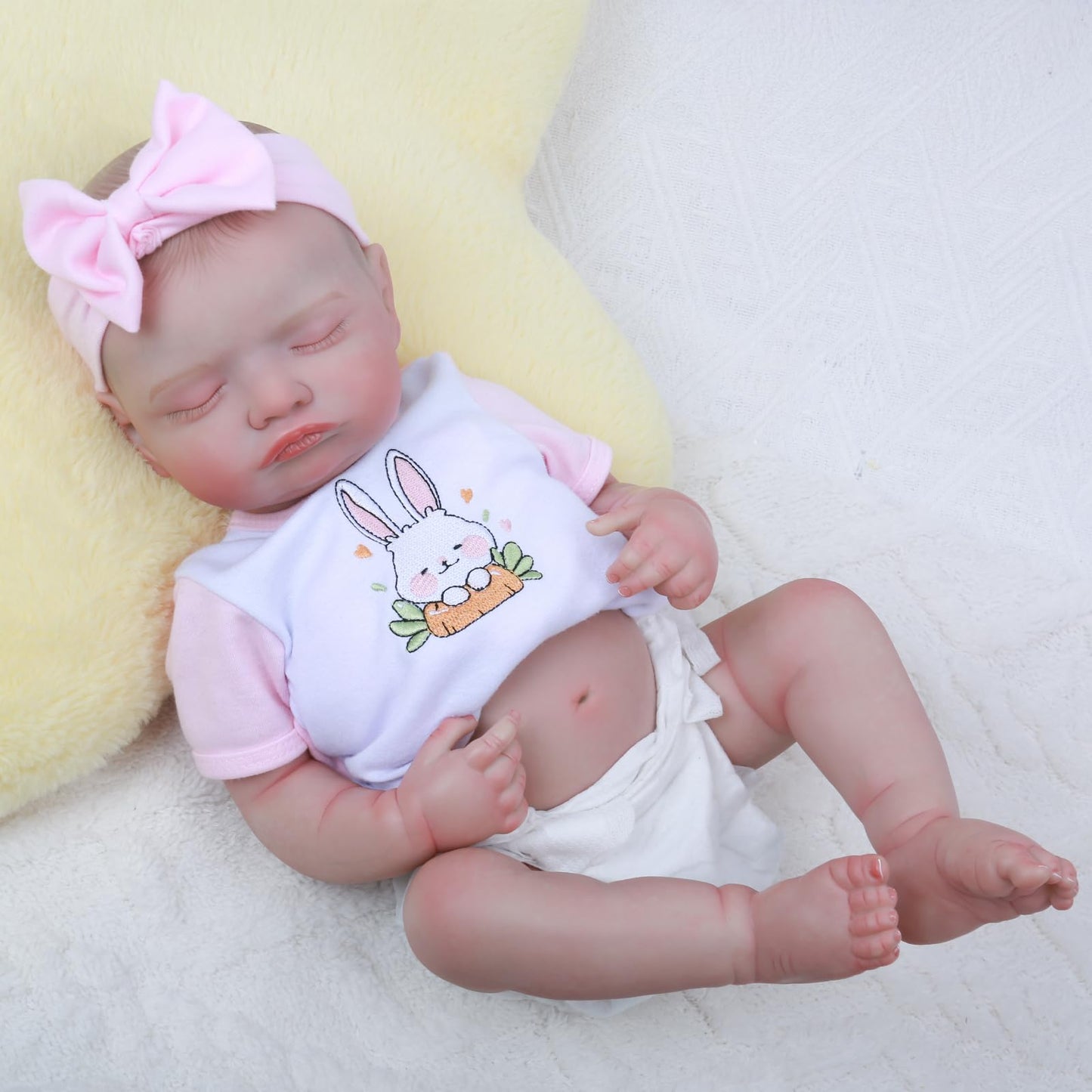 KSBD Realistic Reborn Baby Girl- 20 inch Full Vinyl Lifelike Newborn Baby Dolls, Realistic Real Life Baby Dolls Gift Set for Kids Age 3 +