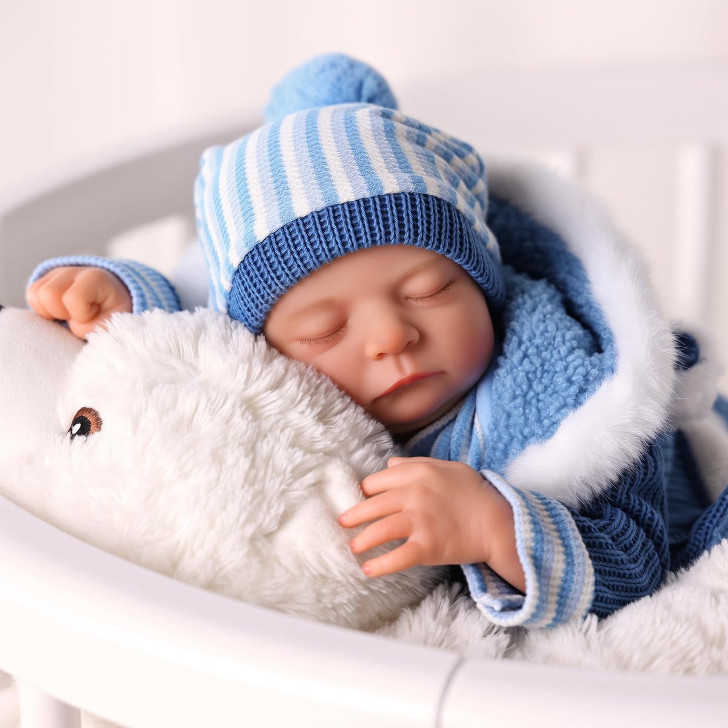 BABESIDE Lifelike Reborn Baby Dolls Boy, 20 Inch Realistic Real Life Baby Poseable Newborn Doll Boy Soft Vinyl and Cloth Body Baby Dolls with Clothes and Toy Gift for Kids Age 3+