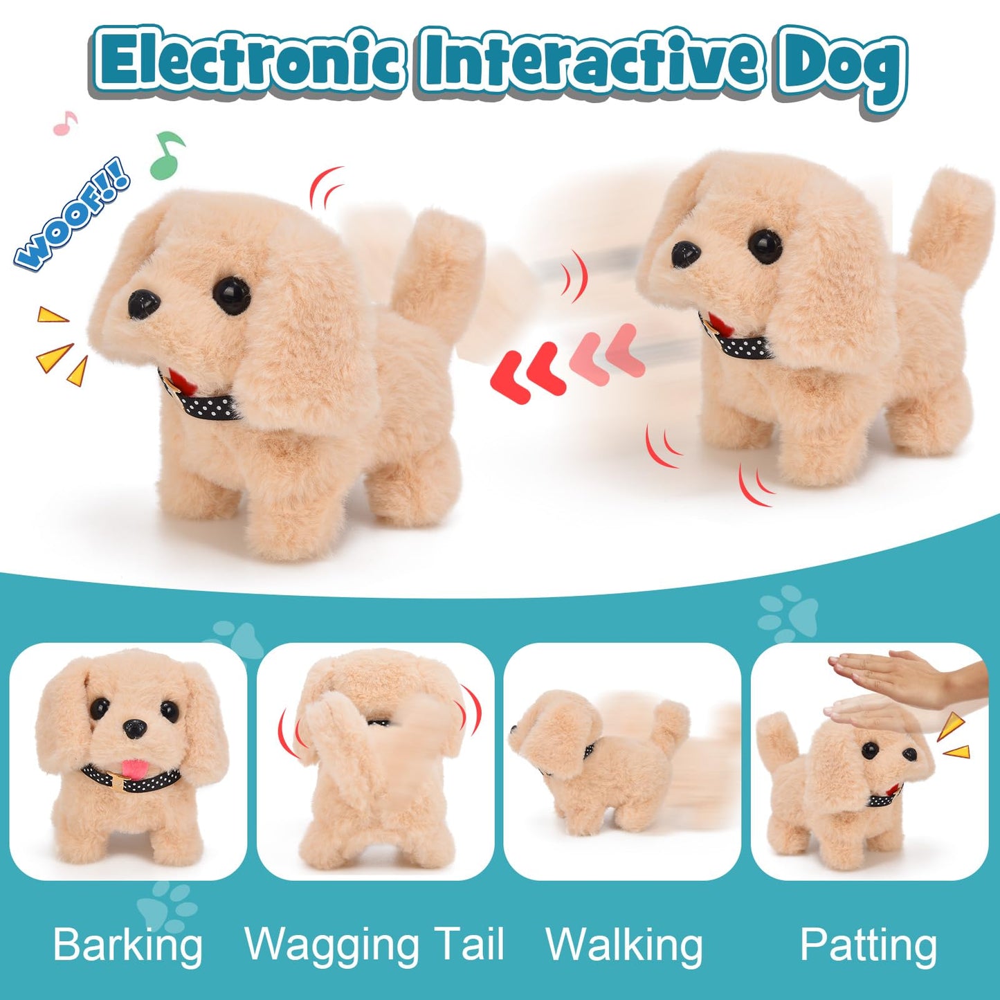 G.C 22Pcs Dog Toys for Kids Doctor Kit, Walking Barking Electronic Interactive Stuffed Dog Vet Kit Costume Pretend Play Puppy Pet Care Veterinarian Playset, Gifts for Kids Girls 3 4 5 6+ Year Old