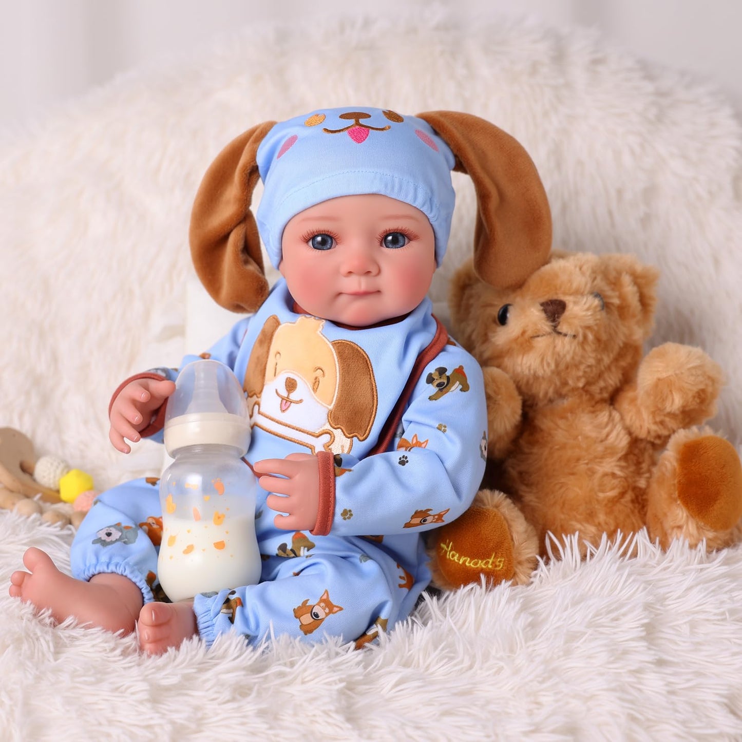 BABESIDE Lifelike Reborn Baby Dolls Boy - 20 Inch Handmade Realistic Baby Doll Cloth Soft Body Newborn Silicone Baby Doll with Toy & Gift Box for Kids 3+