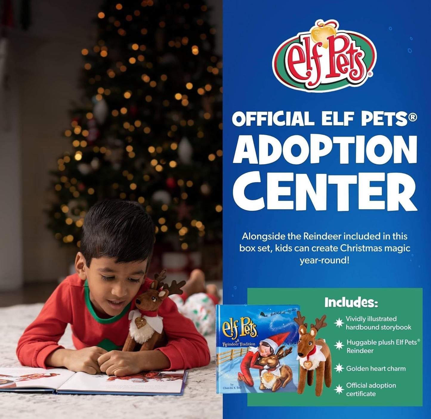 The Elf on the Shelf Elf Pets Reindeer Plush, Reindeer Tradition Story Book, and Cheer Checkup Vet Accessory Set (Multi-Item Bundle)