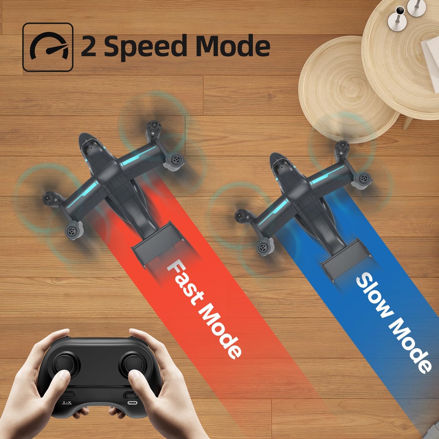 LMRC LM19-A Drone with HD Camera for Beginners, WiFi Live Video Remote Control Airplane, Easy & Ready to Fly RC Plane, RC Quadcopter Gift Toy for Boys, Girls age 14& Adults, 2 Batteries (Dark Blue)