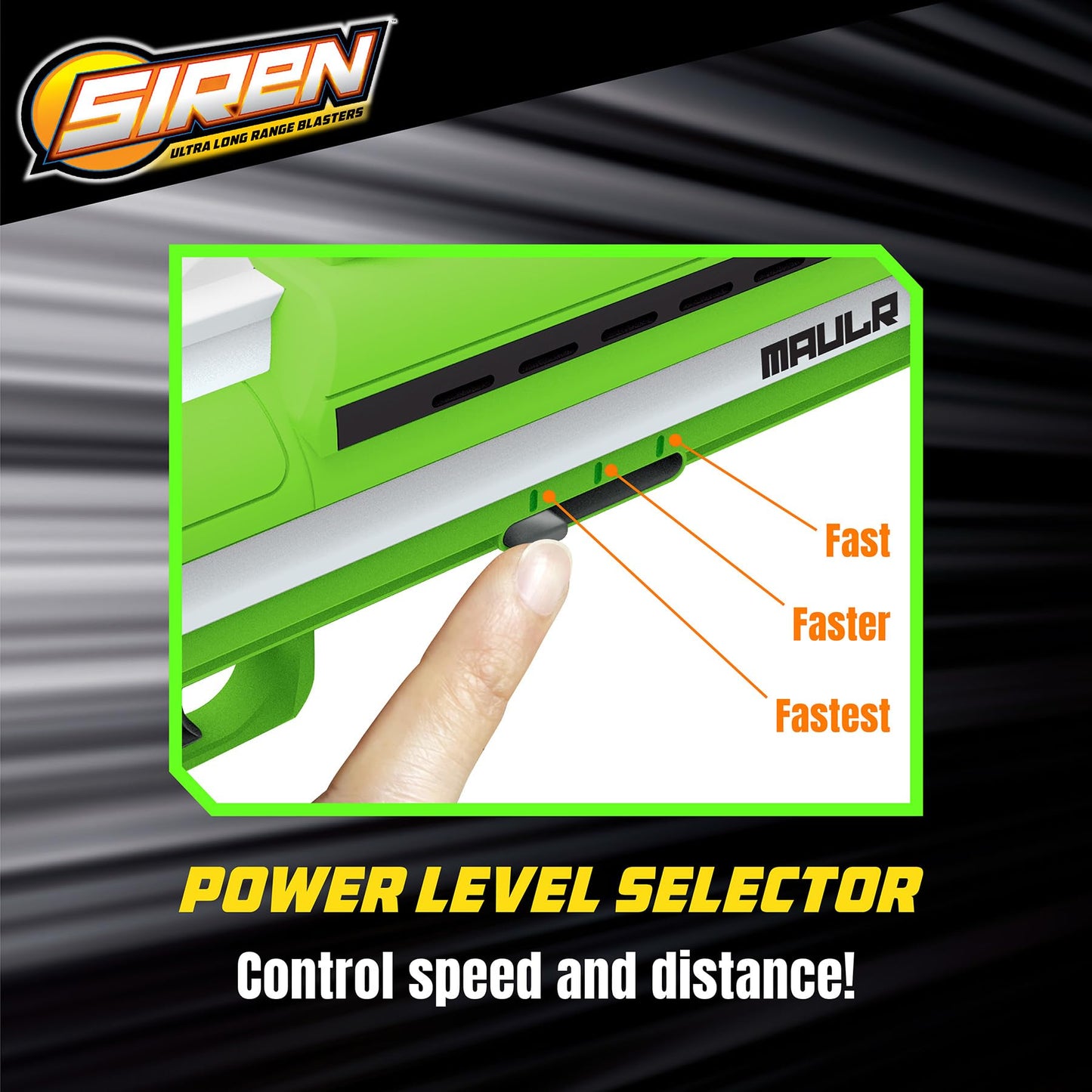 Siren Blasters Maulr Ultra Long Range Foam Dart Blaster, Pump-Action Multi-Shot, 200 Ft Range, 220 FPS, Adjustable Fire Power (Control Speed and Distance), 10-Dart Magazine, Outdoor Games, Ages 14+