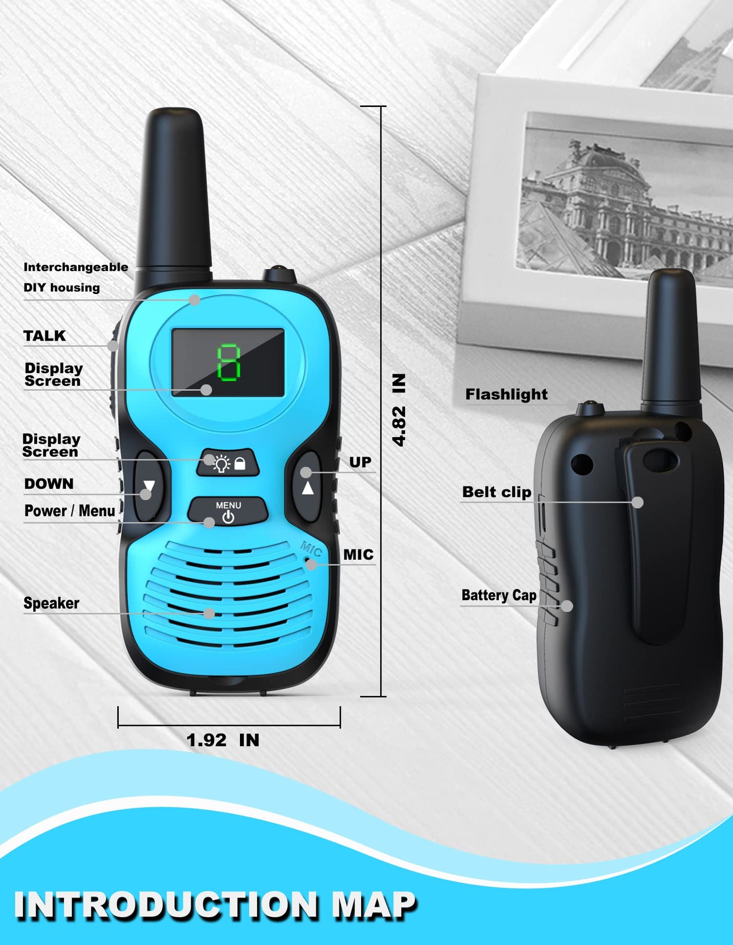 Walkie Talkies for Kids - Rechargeable 4 Pack: Walky Talky for Kids with Charger Battery - Walkie-Talkies Long Range Outdoor, Hiking, Camping Toys for 3-12 Year Old Girls Boys