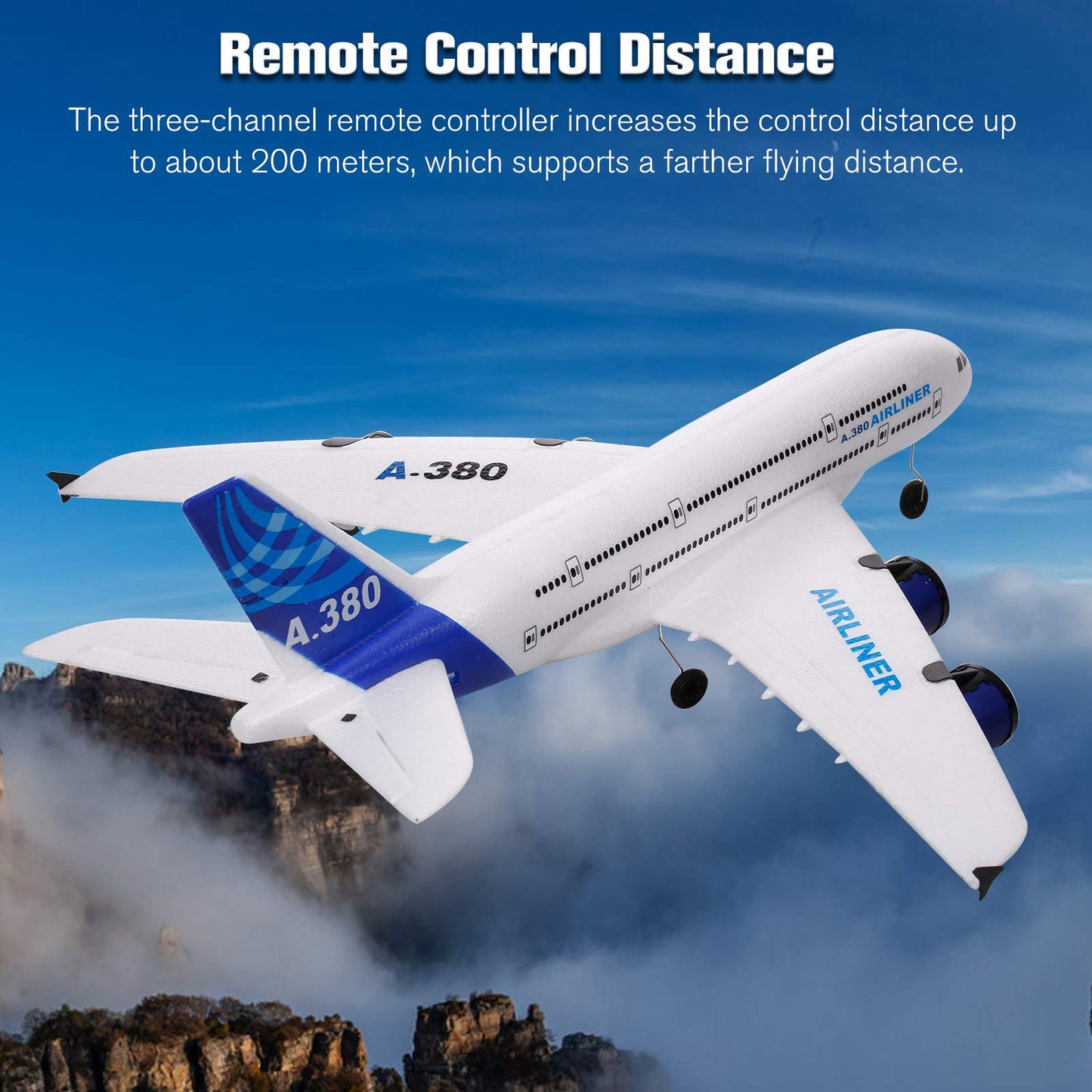 GoolRC A380 RC Airplane, 2.4G 3CH Remote Control Airplane, Easy to Fly RC Plane for Beginner, EPP Foam Fixed Wing Aircraft Glider Model Toys with 3 Batteries for Adults