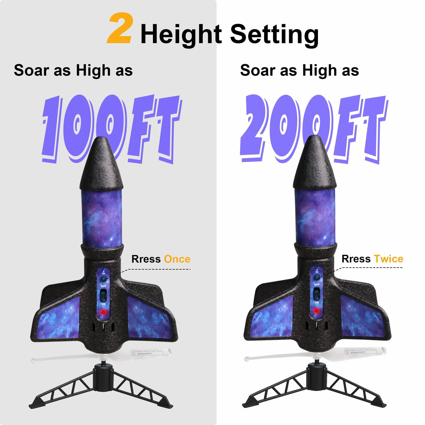 FUNBOOST Rocket Launcher for Kids, Electric Flying Model Rocket with Parachute, Air Rocket Toy Launch up to 200 ft, Outdoor Space Rocket Toys for Boys & Girls, Ages 8-12