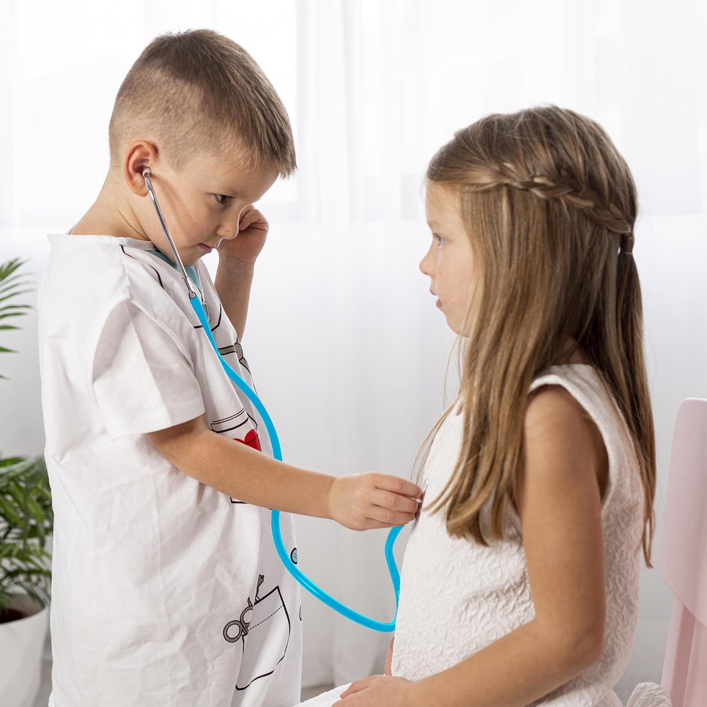 ERDOGLY Kids Stethoscope, 2 Pack Real Working Nursing Stethoscope for Kids Role Play, Toddler Doctor Play Set for Boys Girls, Toy Medical Kit Nurse Cosplay Costume Accessories, Blue