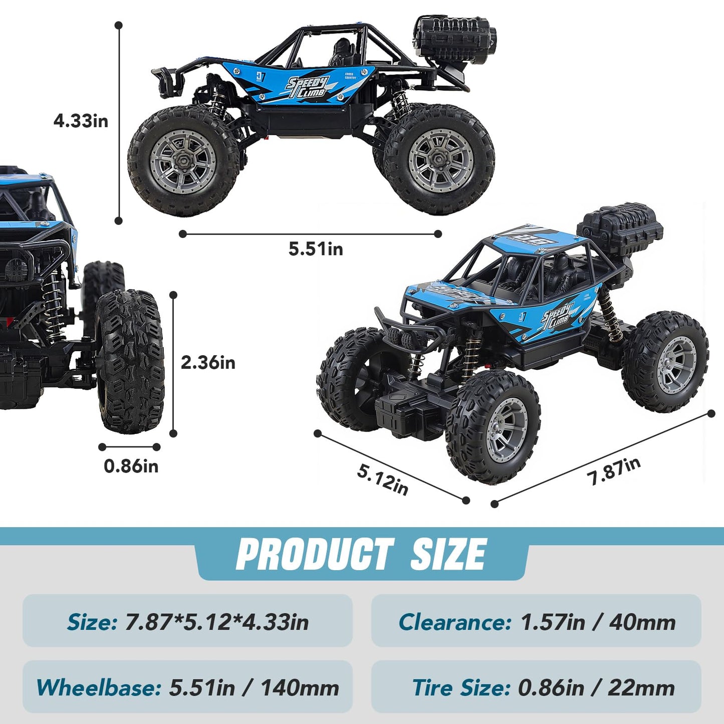 NXD RC Truck, 1:18 Remote Control Car with Spray & Light, 4WD All Terrain Off-Road Monster Truck Toys, 2.4 GHz RC Cars for Kids Age 6 7 8 9 10 11 12, Gift for Boys Girls (Red)