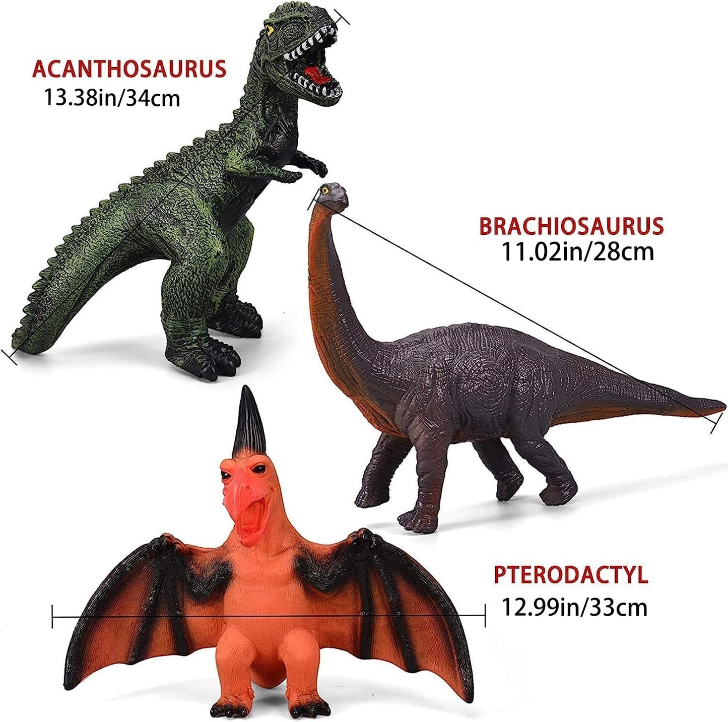 Gzsbaby 6 Piece Jumbo Dinosaur Toys for Kids 3-5 and Toddlers, Large Soft Dinosaur Toys for Lovers - Perfect Party Favors, Birthday Gifts