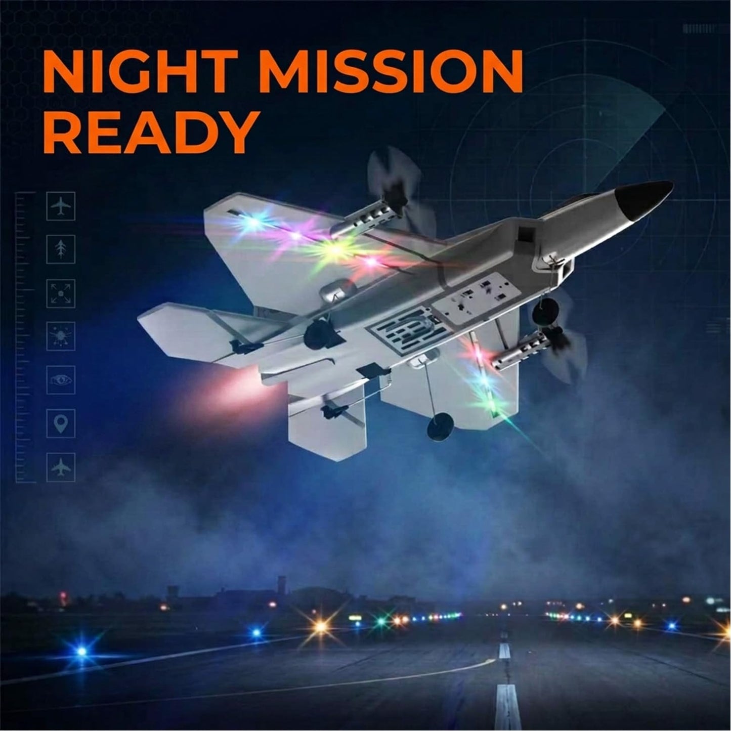 RCkuler 4-CH F-22 Raptor RC Plane with light, RTF Remote Control Airplane with 6-Axis Gyro Stabilizer,Aerobatic & Vertical Flight Mode, Upgraded Dual Motors, Professional RC Jet for Adults,3 Batteries