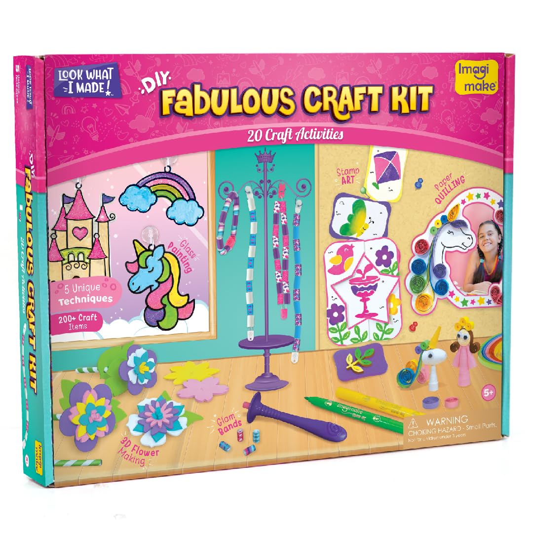 Imagimake Fabulous Craft Kit | 20 Art and Craft Activities - Creative Toy & DIY Set | Creative Toy & DIY Set | Arts and Crafts for Kids | Activity Craft Kits 6-8 | Gifts for 5 6 7 8 9 10 11 12 Years