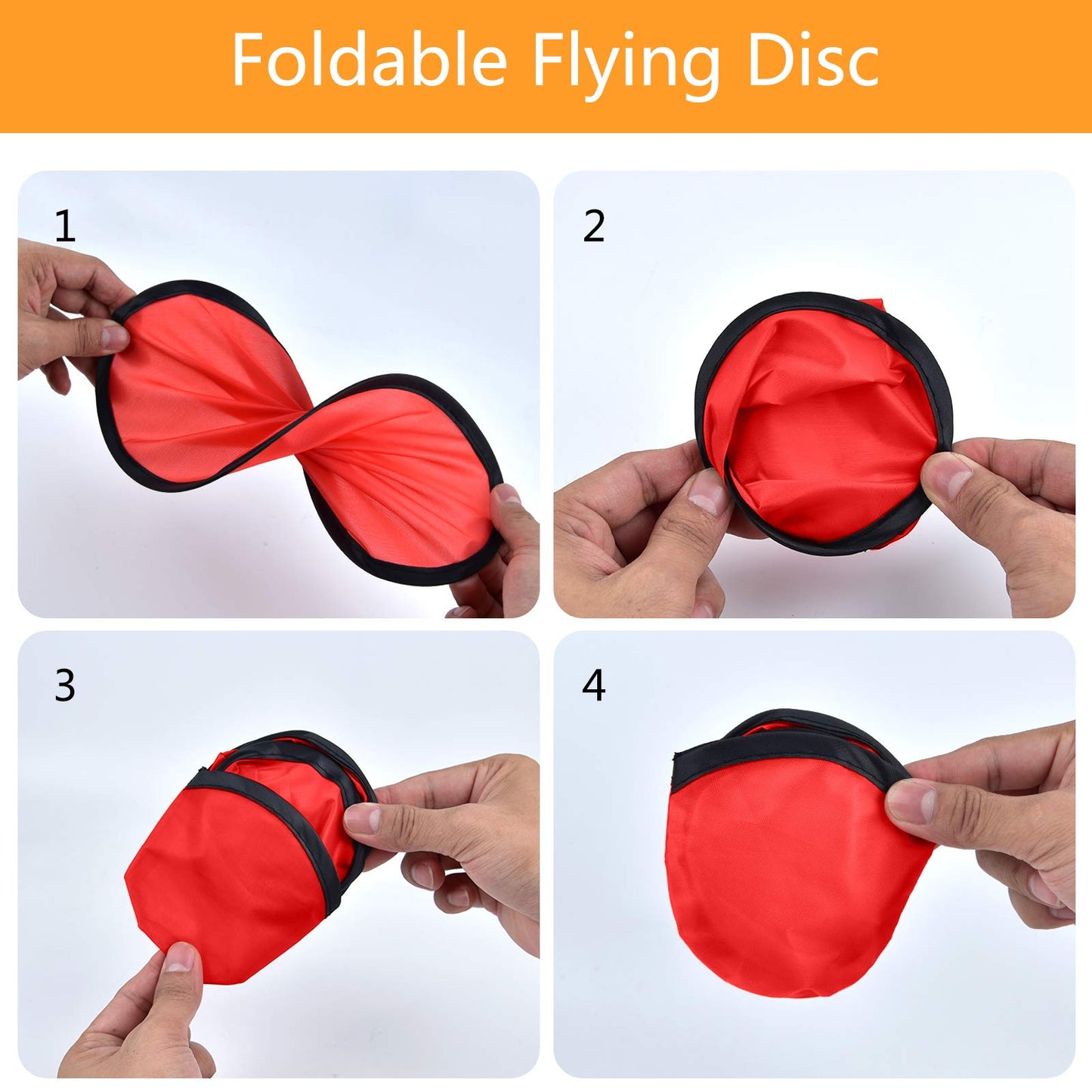 Mototo 48 Pieces Foldable Flying Disc Fans with Bag Folding Pocket Toy Set for Kids Fun Birthday Party Favors Summer Outdoor Activity Game Halloween Christmas, 12 Colors