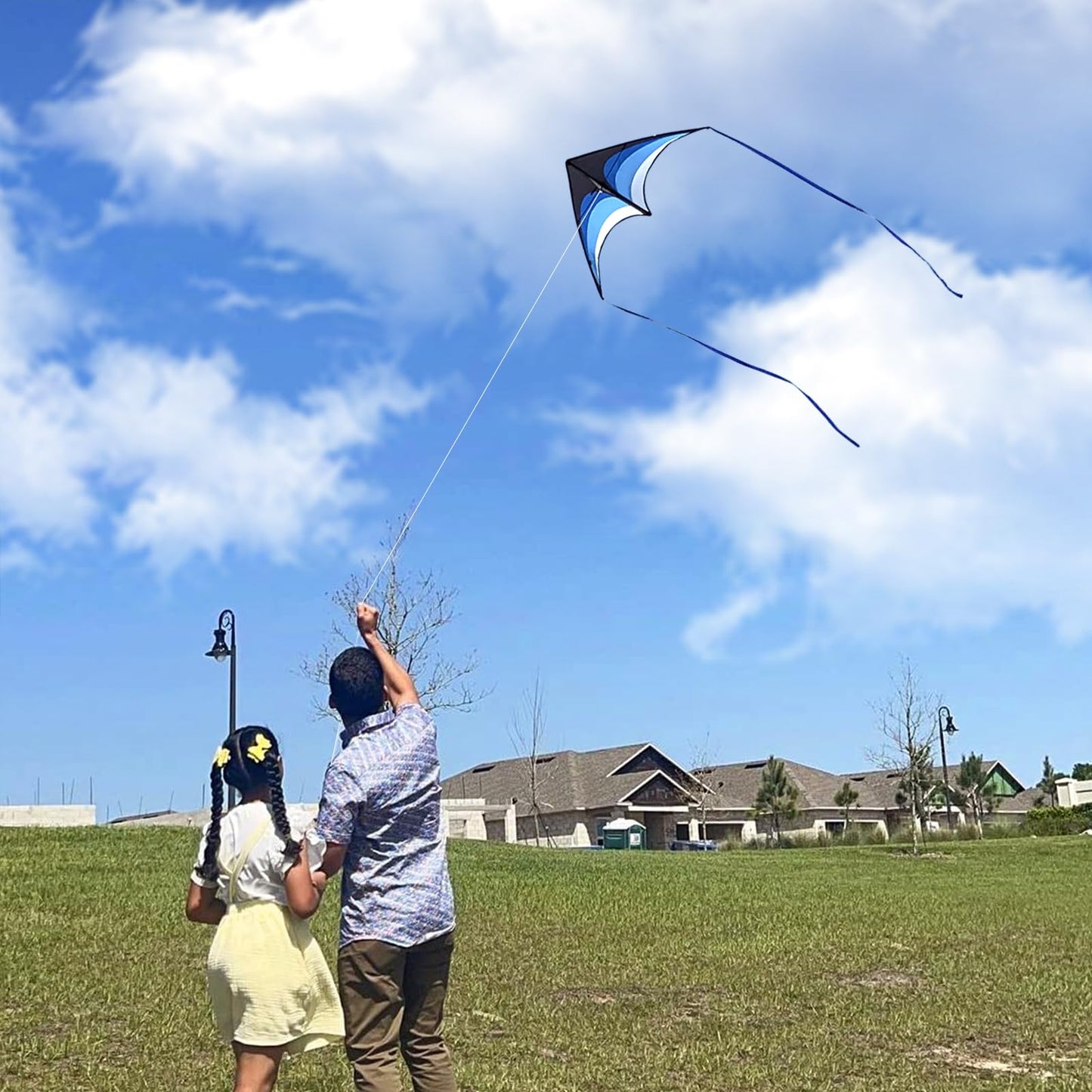 Mint's Colorful Life 3 Pack Delta Kites for Kids & Adults, Extremely Easy to Fly Kite, Best Kite for Beginner(Green & Yellow & Blue)