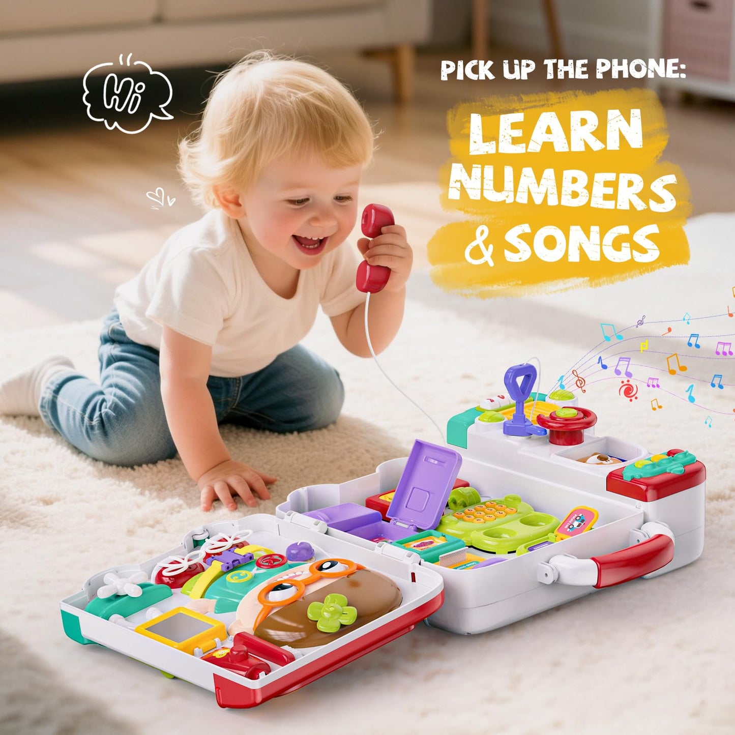 Montessori Busy Board Toys for 1 Year Old Boy, 1 Year Old Boy Birthday Gift, 54-in-1 English & Spanish Baby Busy Board Montessori Toys, Ideals 1st Birthday Gifts Boy, 1 Year Old Boy Toys Gifts