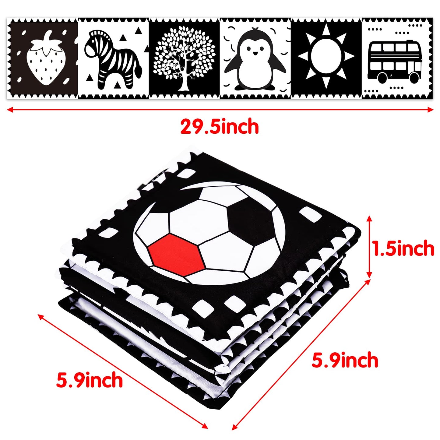 Thremhoo Balck and White High Contrast Toys Baby Mirrors