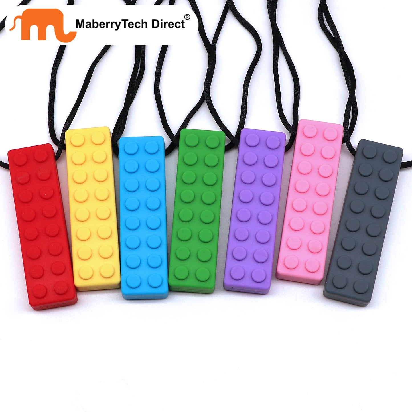 Chewy Necklaces for Sensory Kids Boys Girls, Silicone Chew Necklace Sensory Toys for Autistic, ADHD, Anxiety, SPD, 7 Pack Chewy Fidget Toys Autism Sensory Products for Children Adults Chewing