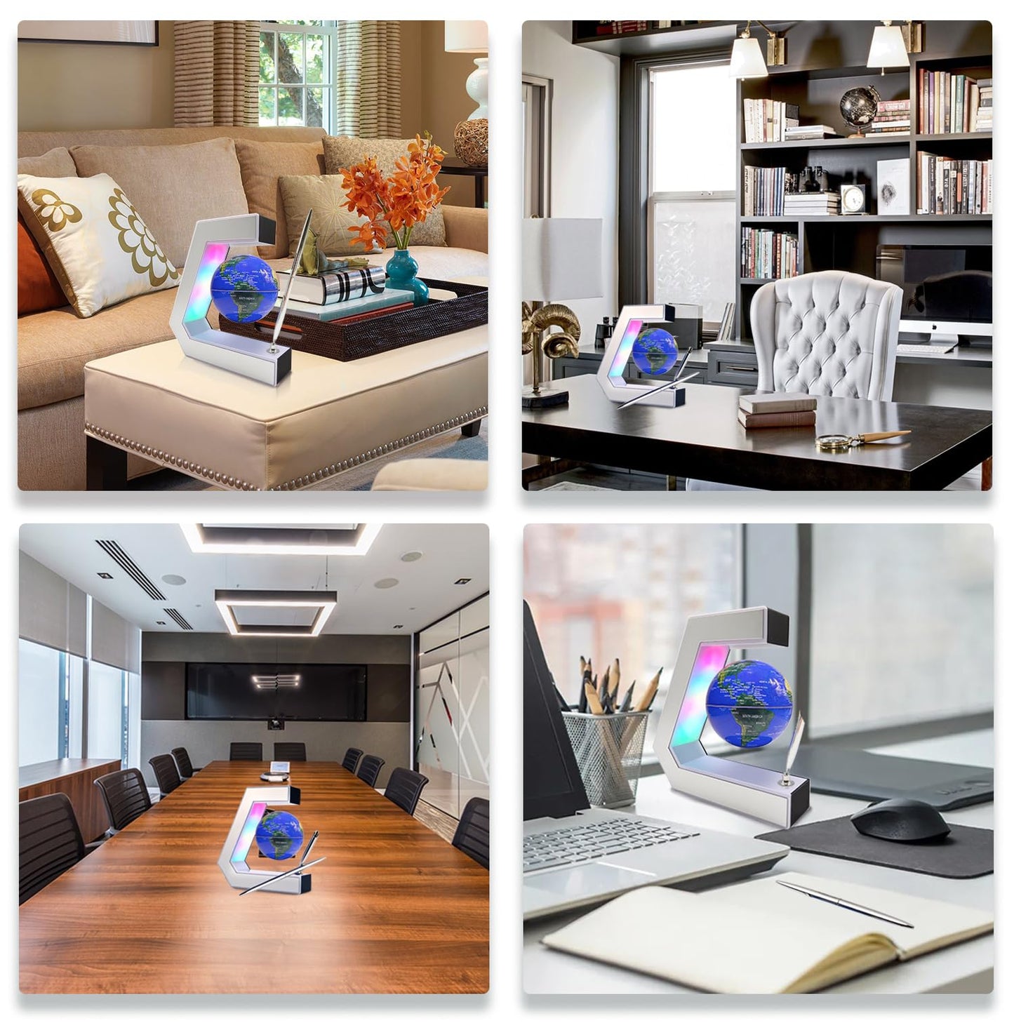 Flagest Magnetic Levitation Globe with LED Lights & Touch Control and Pen, Floating Globes for Educational Home Office Desk Bookshelf Decor, Birthday Anniversary Holiday Creative Gift(3.3 Inches Globe)