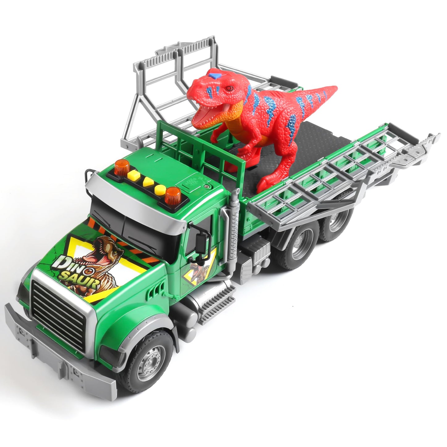 Dwi Dowellin Toy Truck Transport Cars Carrier with Dinosaur for Kids Toddlers,Birthday Gifts for Boy Toddler Child 3 4 5 6 Years Old