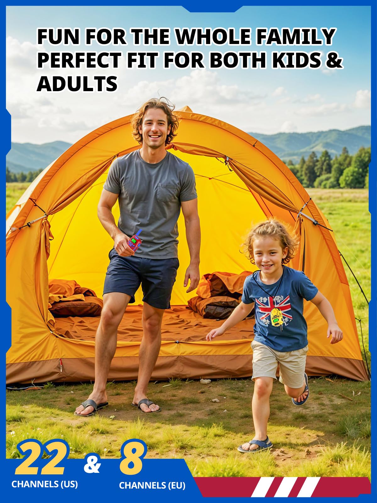 Inspireyes Walkie Talkies Toys for Kids Rechargeable, Long Range 2 Way Radio, Outdoor Camping Games Party Toys for 3 4 5 8-12 Year Old Boys Birthday Xmas Gift for Kids, 3 Pack