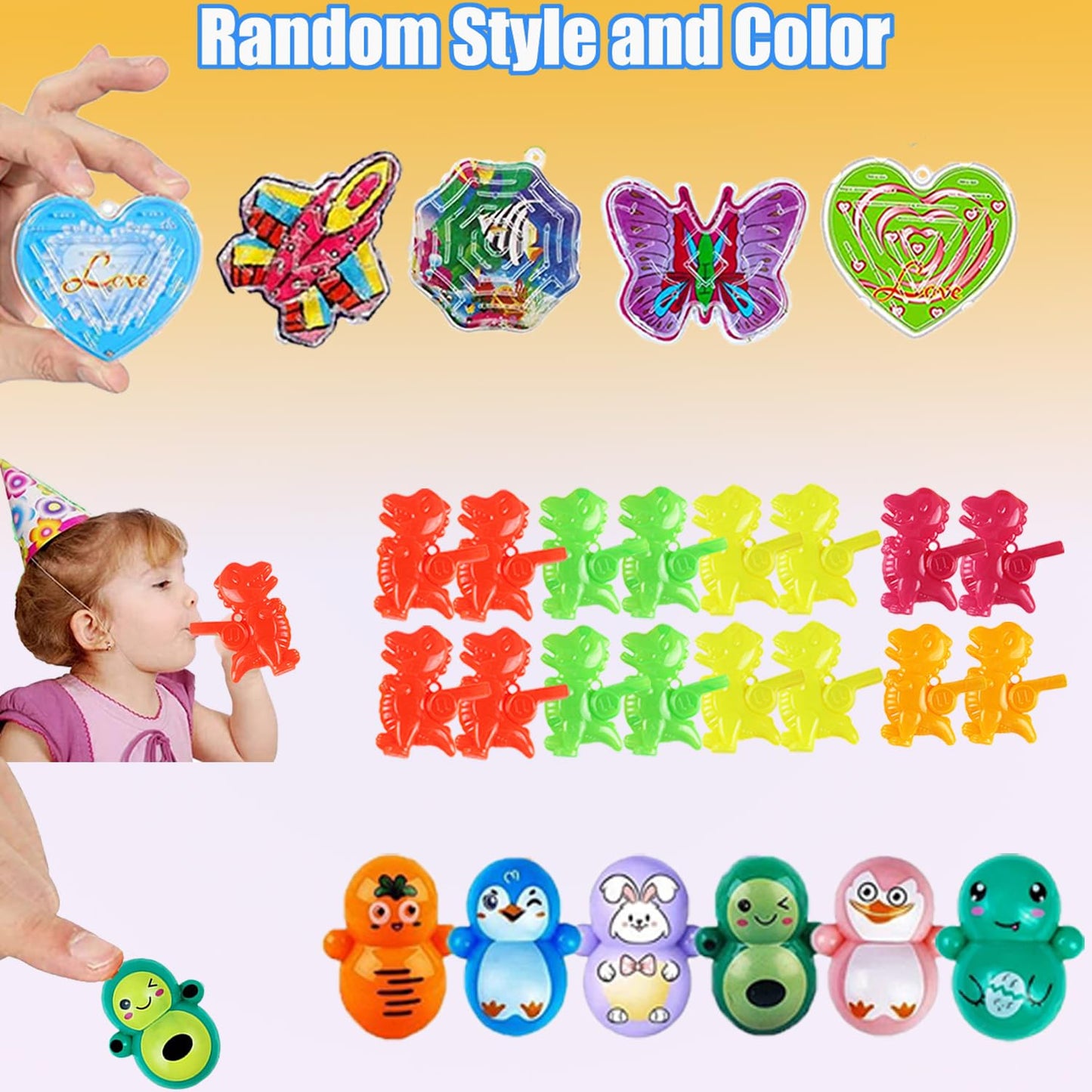Kocici 127 PCS Party Favors for Kids, Goodie Bags Stuffers, Prizes Treasure Box Toy for Classroom, Pinata Easter Eggs Filler, Fidget Toys Bulk, Birthday Gifts
