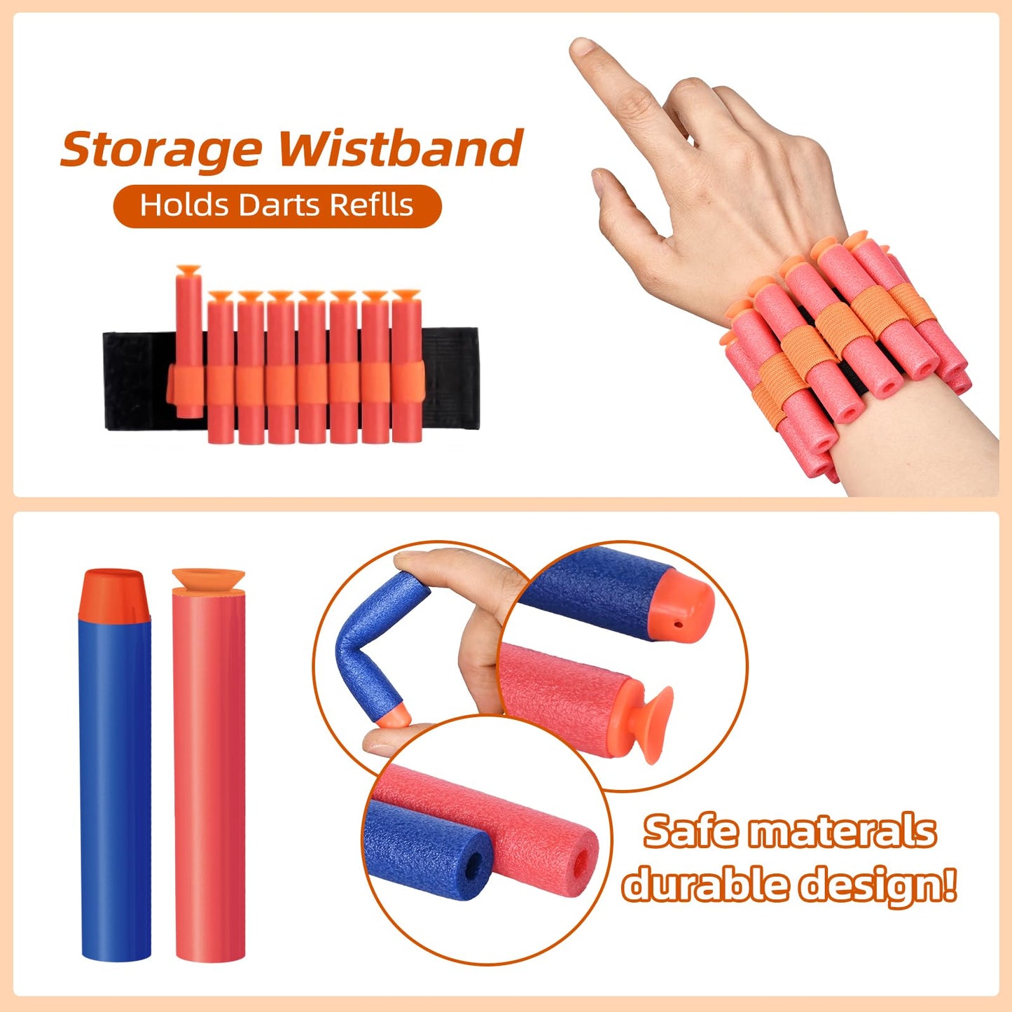 Kasebro 4 Pack Blaster Set for Kids Ages 5+ | 80 Foam Darts & 4 Wrist Bands | Team Battle Toy Gift - Christmas Birthday Easter Party