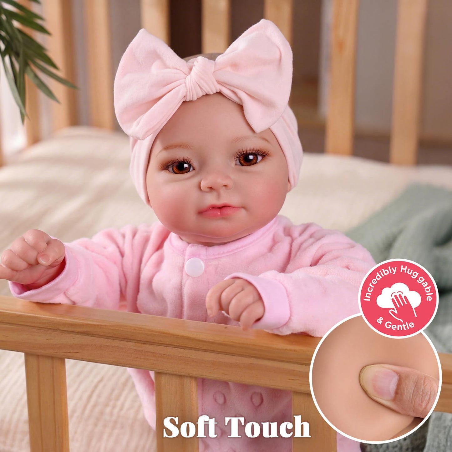 BABESIDE Reborn Baby Dolls Girls - 17-inch Cute Soft Vinyl Realistic Baby Doll Real Life Baby Dolls with Complete Accessories Perfect for Cuddling, Playtime, and Gift Giving