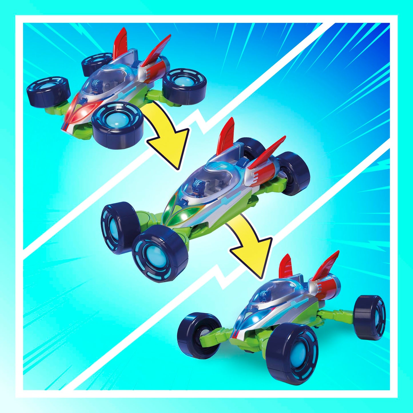 PJ Masks Power Heroes PJ Explorider, Converting Vehicle with 3 Modes, Lights & Sounds, Toys for Boys and Girls 3 Years and Up, Preschool Toys