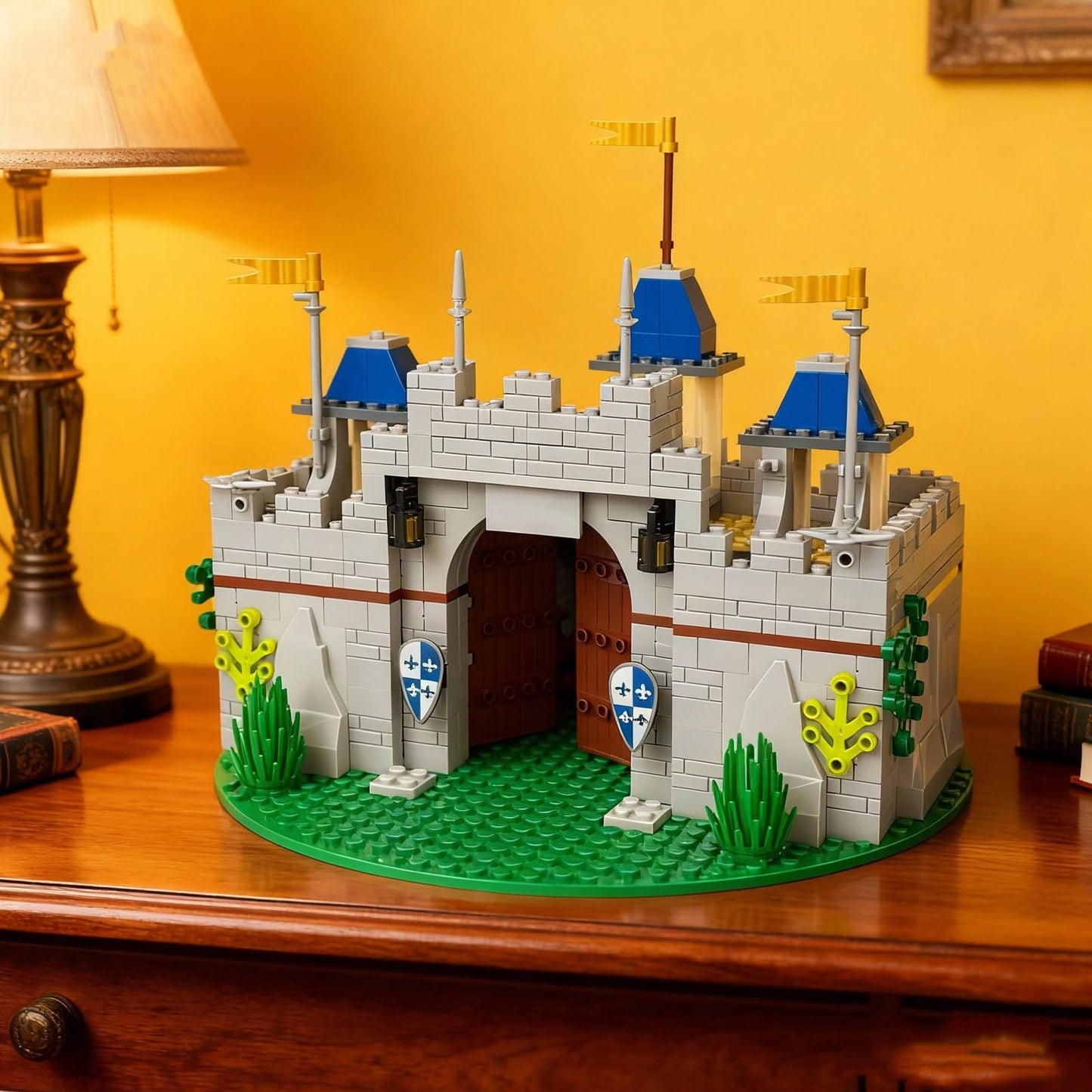 Usoway Medieval Knight Castle Building Blocks Set,Comes with 12 Knights Figures,Compatible with Lego Medieval Town Square Toys,for Adult and Children Ages 6+, 607016