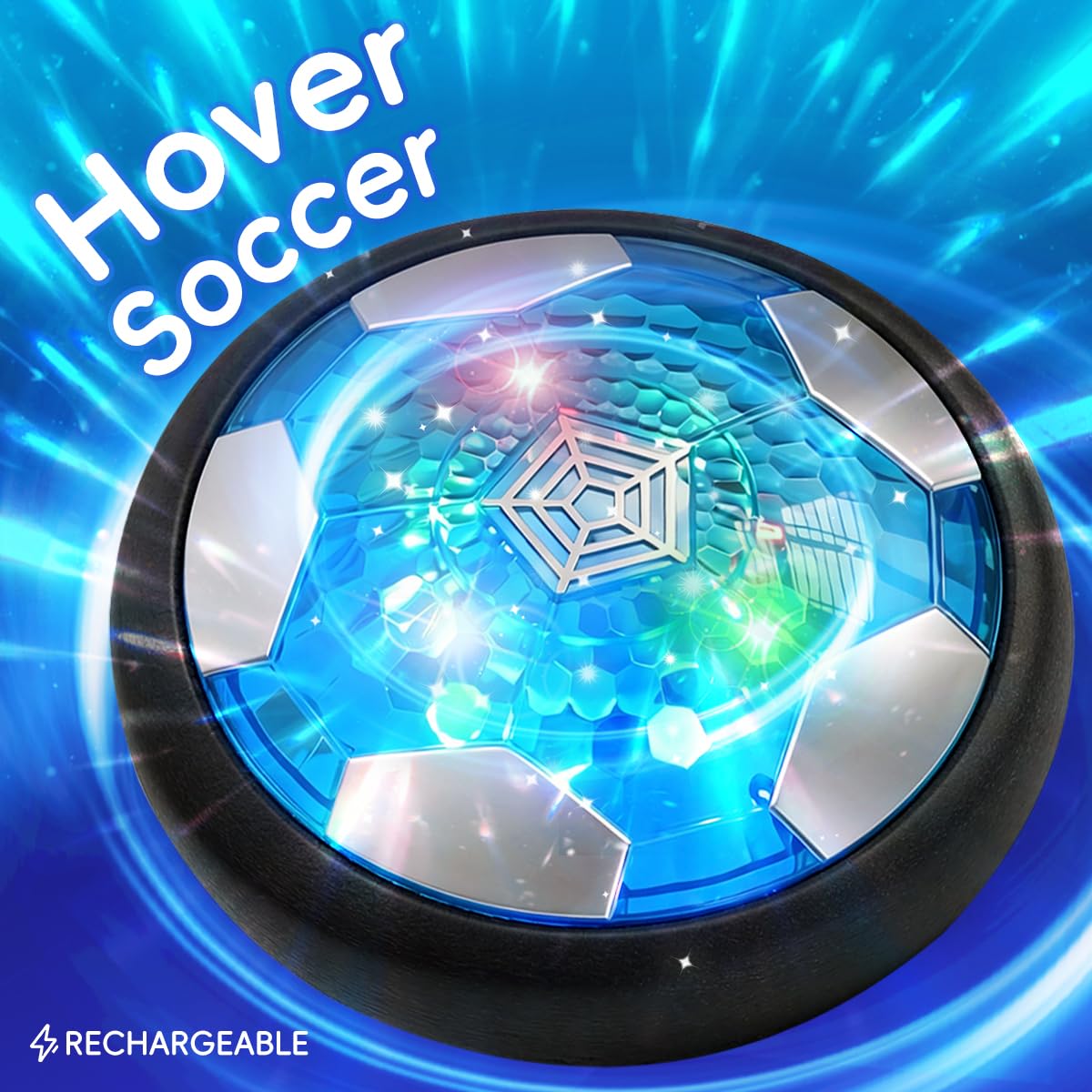 bulucoben Rechargeable Hover Soccer Ball for Kids - Boy Birthday Gifts Age 6, 7, 8, 9, 10, 11, 12 Year Old, Indoor Light-Up Air Power Floating Soccer Ball Boy Toys for Kids Age 4-6, 6-8, 8-12