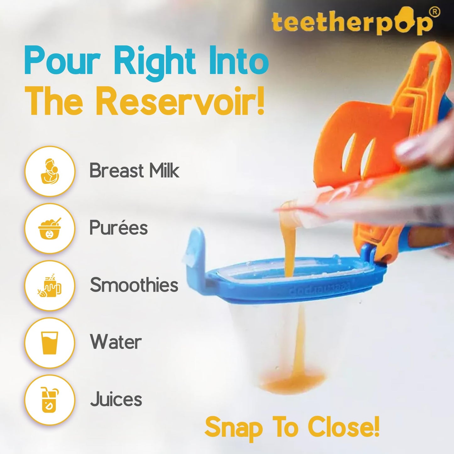 Teetherpop Fillable Freezable Teethers for Babies - Breastmilk Teether with Spill-Proof Sippy Slits – Teething Popsicle for Baby, Liquids & Purées, Cooling Teething Relief Feeder Pacifier - LimonTeal
