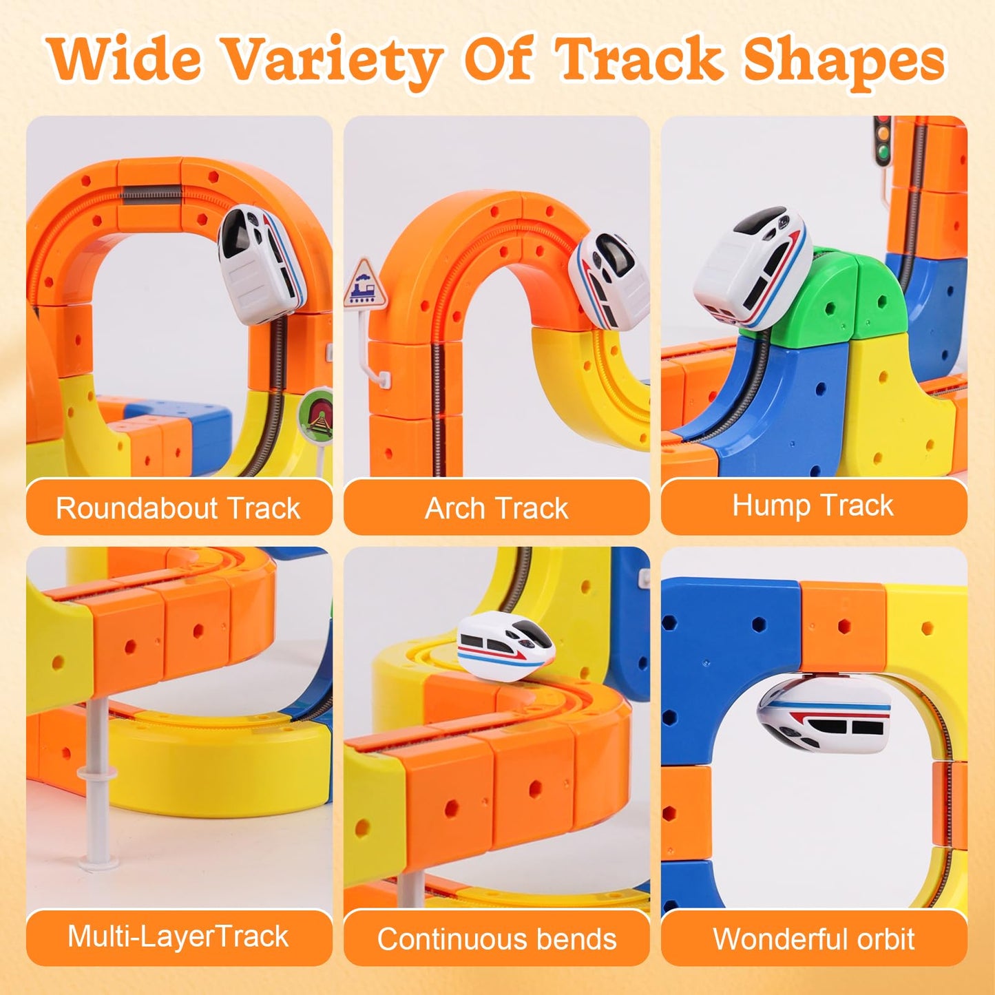 81 Pcs Electric Train Set for Kids, Anti-Gravity 3D Flexible Race Track with Motorized Car, STEM Building Construction Toys for Toddlers, Creative Birthday Gift for Boys Girls Ages 3 4 5 6 7 8+