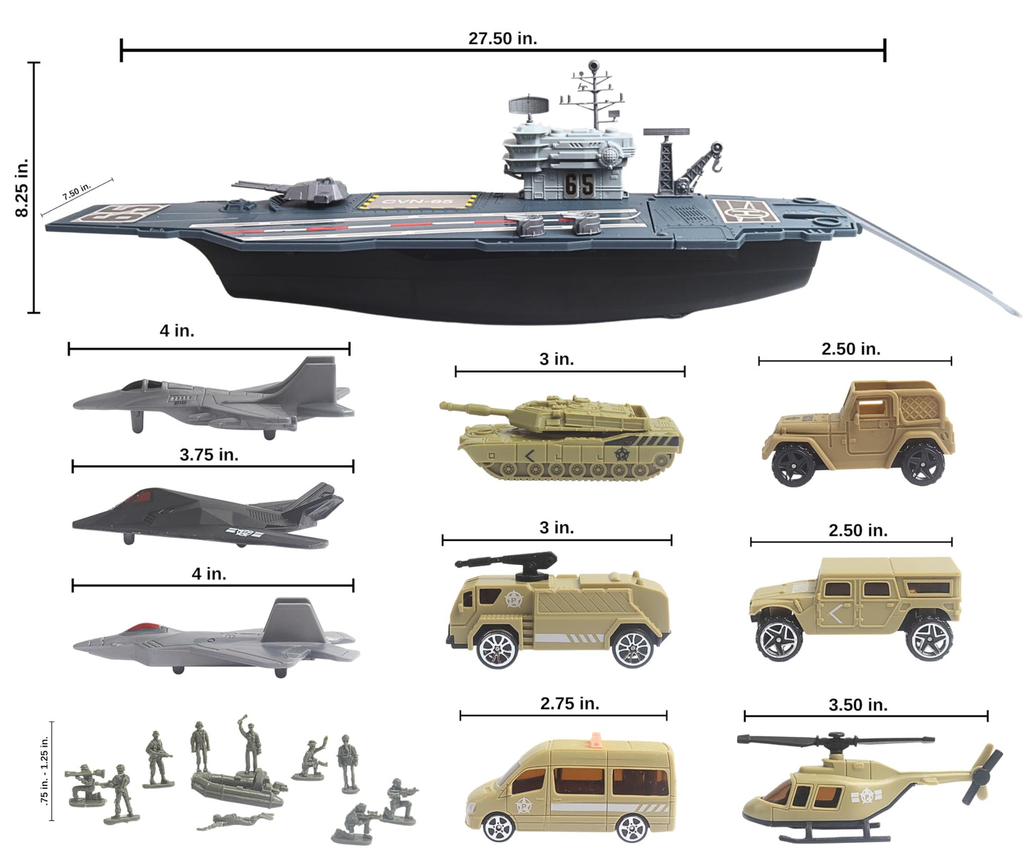 Daron Worldwide Trading Aircraft Carrier BP96243 Playset ,for 36 months to 180 months Gray