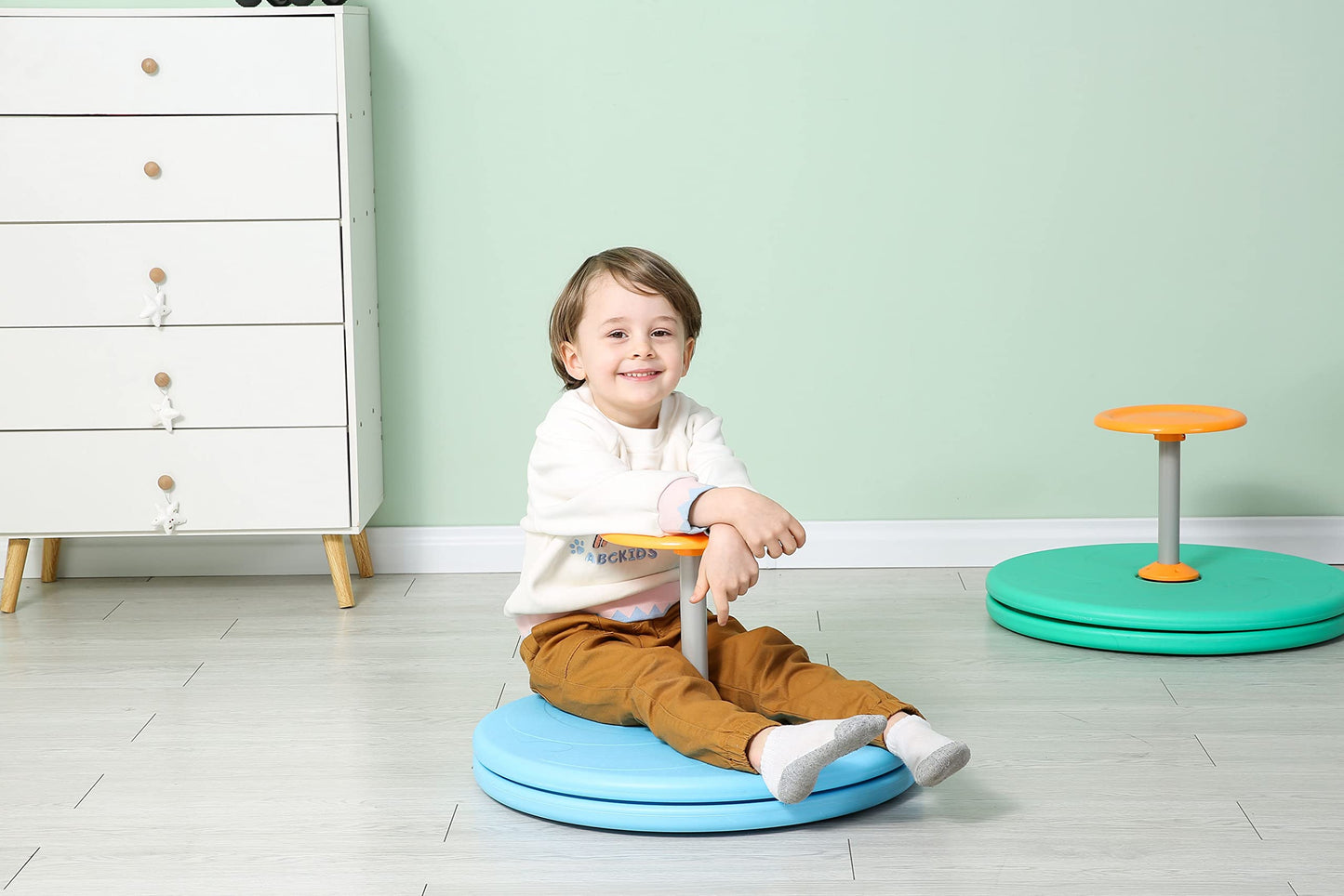 Spinner-X Seated Spinner Sensory Toy, Sit Spinner Sit and Spin Bigger Size and Durable Material for Kids- Ages 3 and up (Blue) by BARNEY KAITE BS…