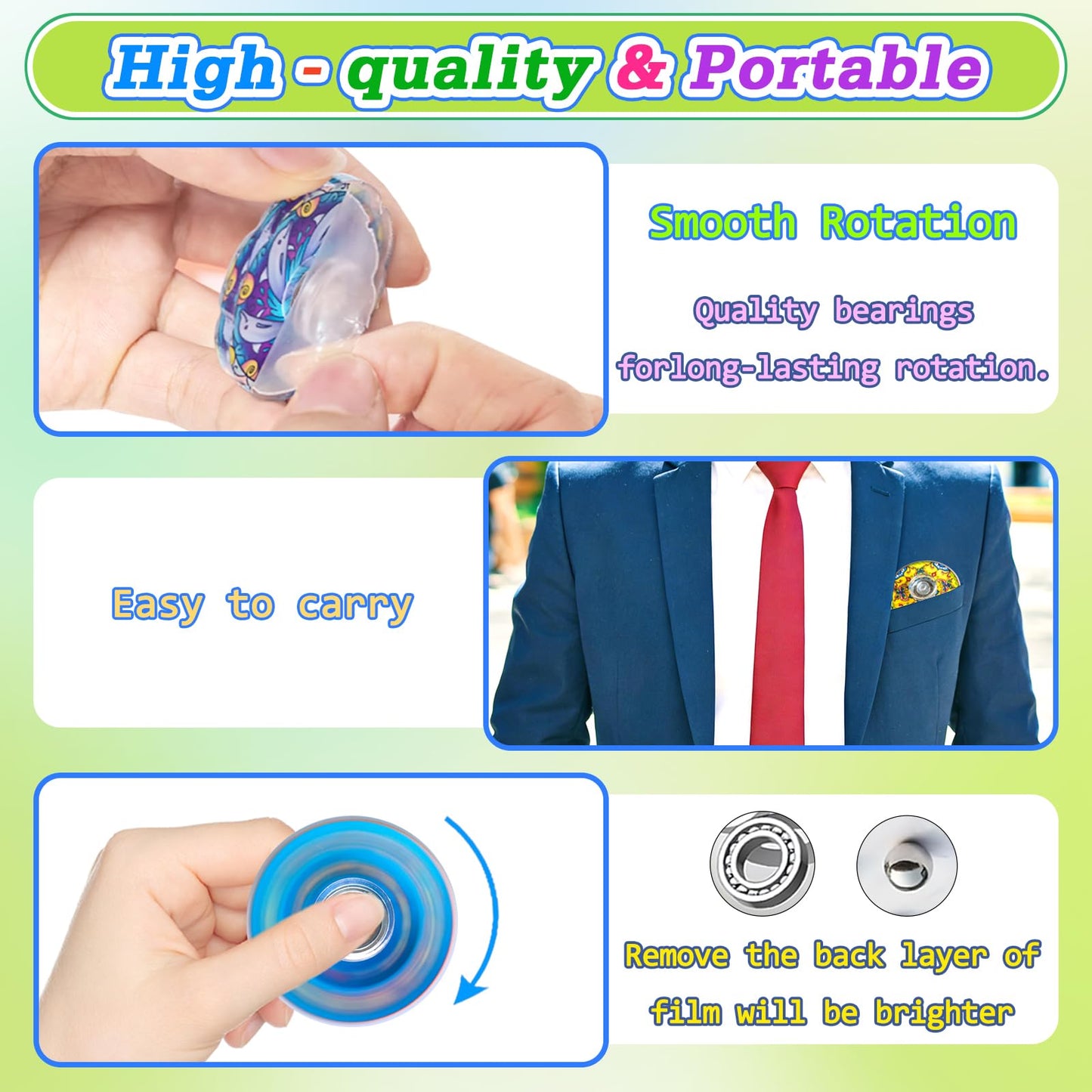 40 Pack Fidget Spinner Fidget Toys Mini,Party Favors Easter Basket Goodie Bag Stuffers Gifts,Stress Relief Sensory Toys for Kids Adults ADHD Autisms,Treasure Box Toy for Classroom Prizes Supplies