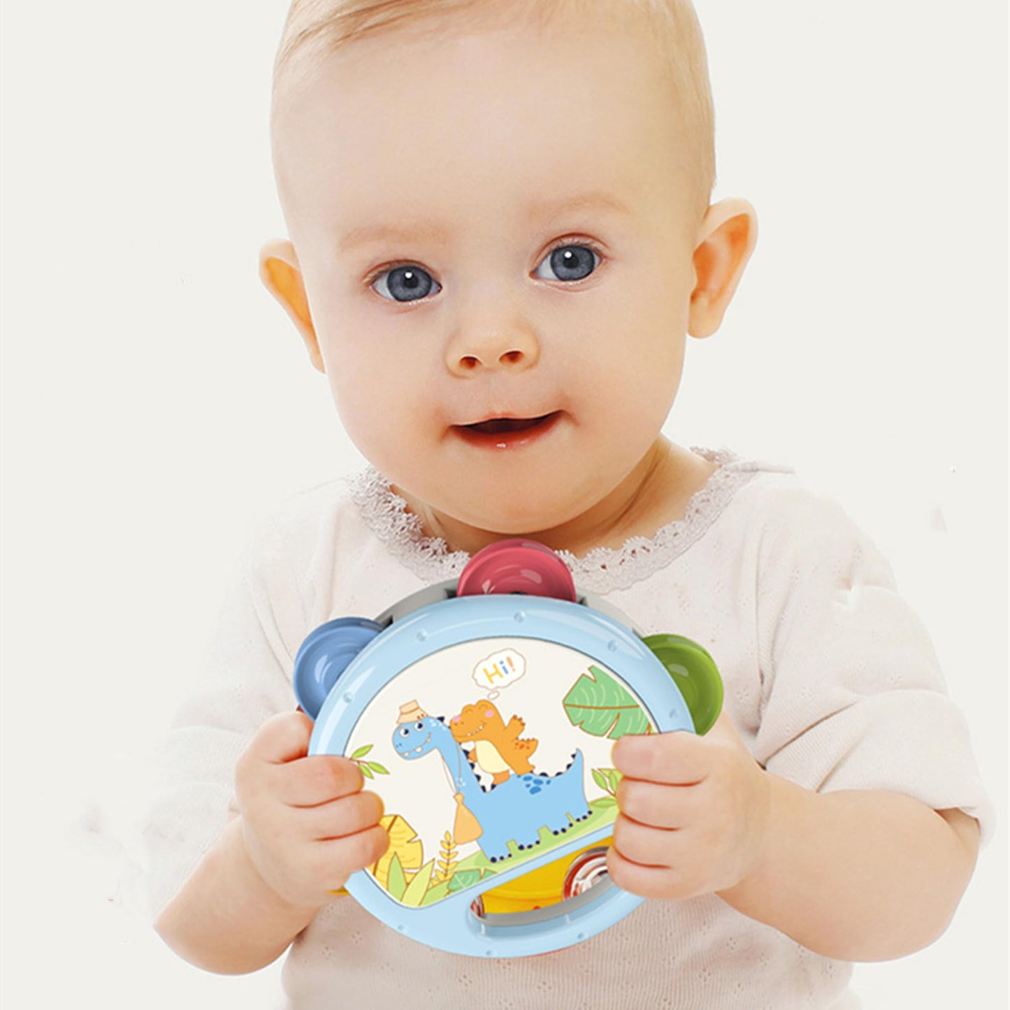 HAOHAOSHUA 8pcs Baby Rattles Toys Set for 3+ Months,Easy-Grasp Ball,Plastic Ringdrum,Barbell Rattles,Shakers and Teethers,BPA-Free,Lightweight,Unisex,Baby Gift