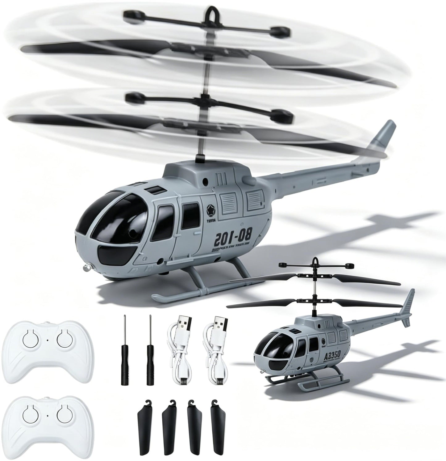 Remote Control Helicopter for Kids Boys Girls,2 Pack Military Toys Attack Helicopter,Army Style 2 Model RC Helicopters for Kids 6-8 Boys Military Lovers to Collect and Gift