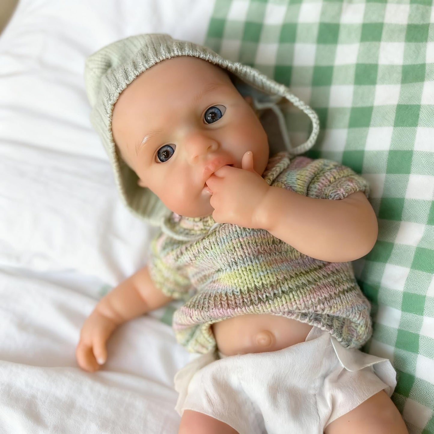 Gileutay 12 inch Realistic Full Silicone Baby Doll Girl Life Like Reborn Silicone Baby Doll with Open Mouth