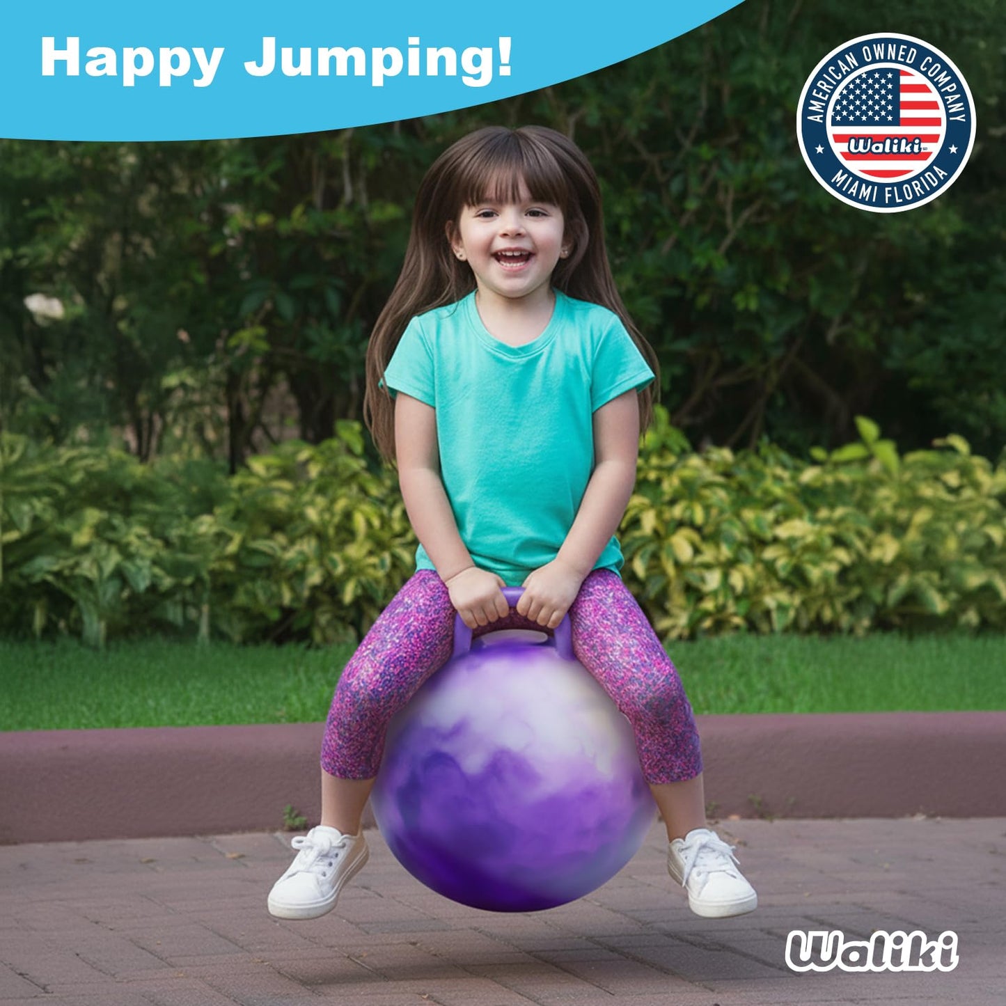 WALIKI Hopper Ball Toy for Girls 3 4 5 or 6 Years Old | Hippity Hop Ball | Jumping Hopping Ball | Cool Birthday Gift | Purple | 18"