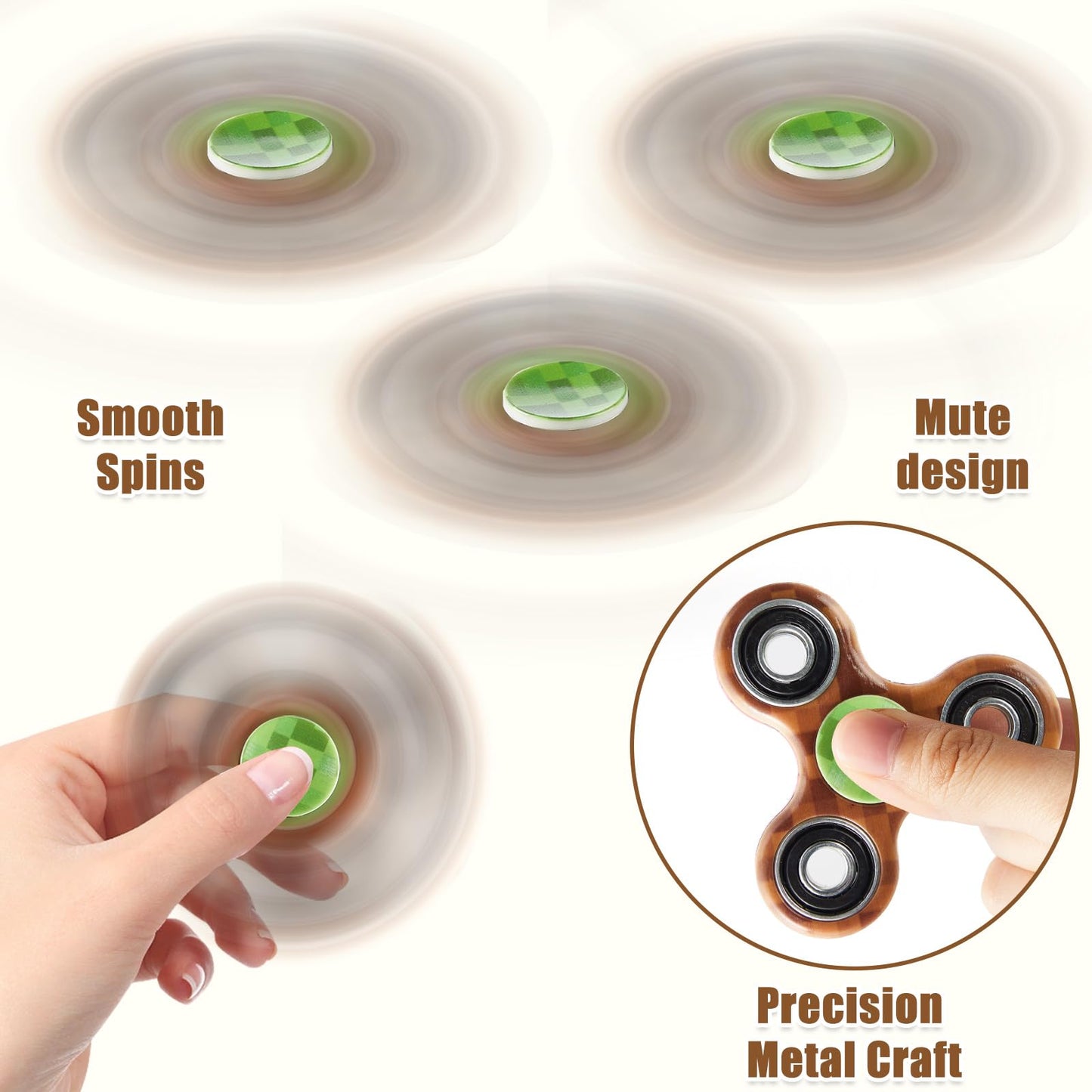 party greeting 12Pack Mining Themed Fidget Spinner Set Pixel Inspired Fidget Spinners Toy Bulk Anxiety Toys Pixel Party Favors for Kids/Adults,Stress Reduction and Anxiety Relief Birthday Gifts